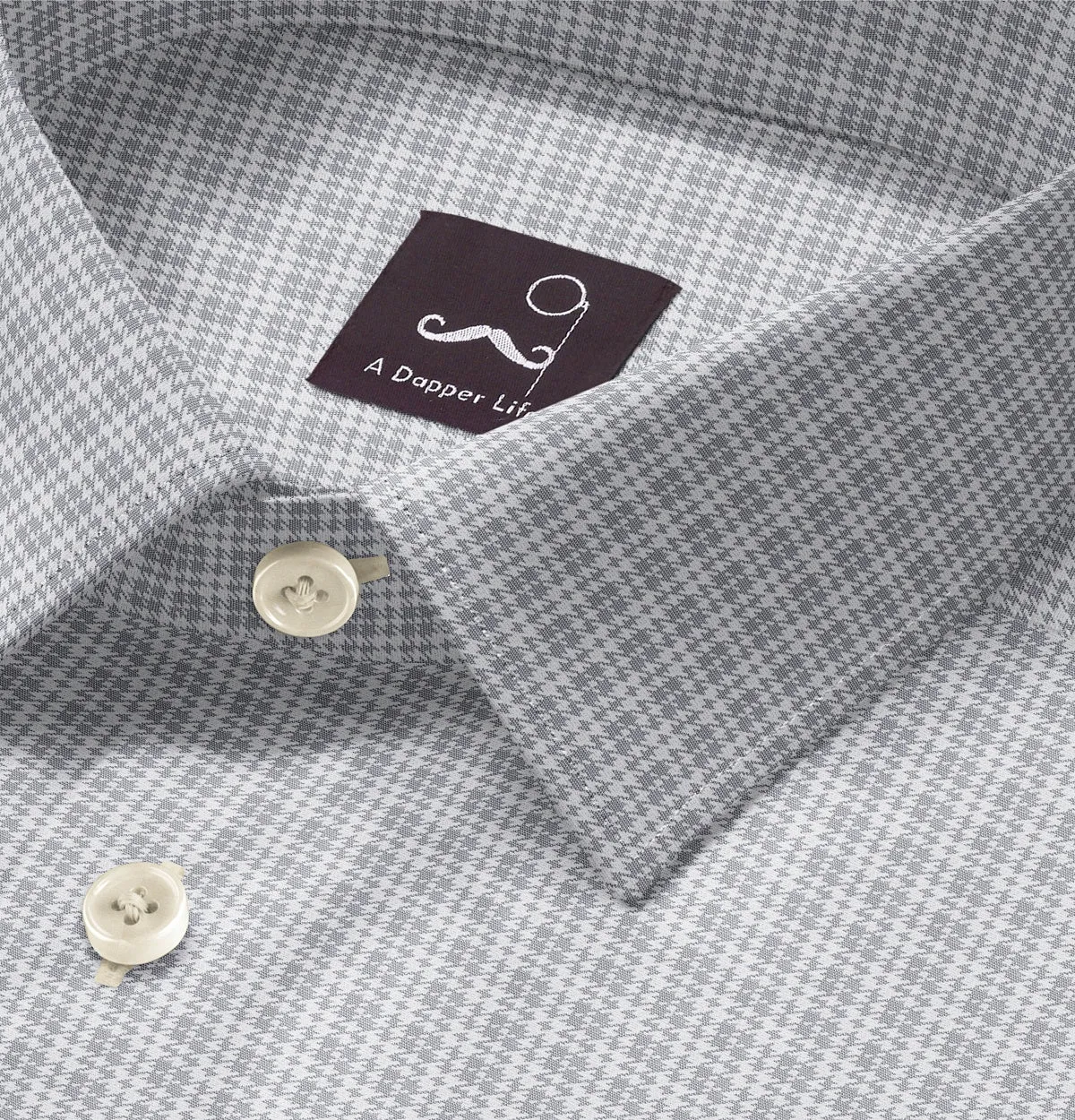 Pure Cotton - Short Sleeve - Warm Gray Houndstooth Print sold by Airthreads product image thumbnail 2