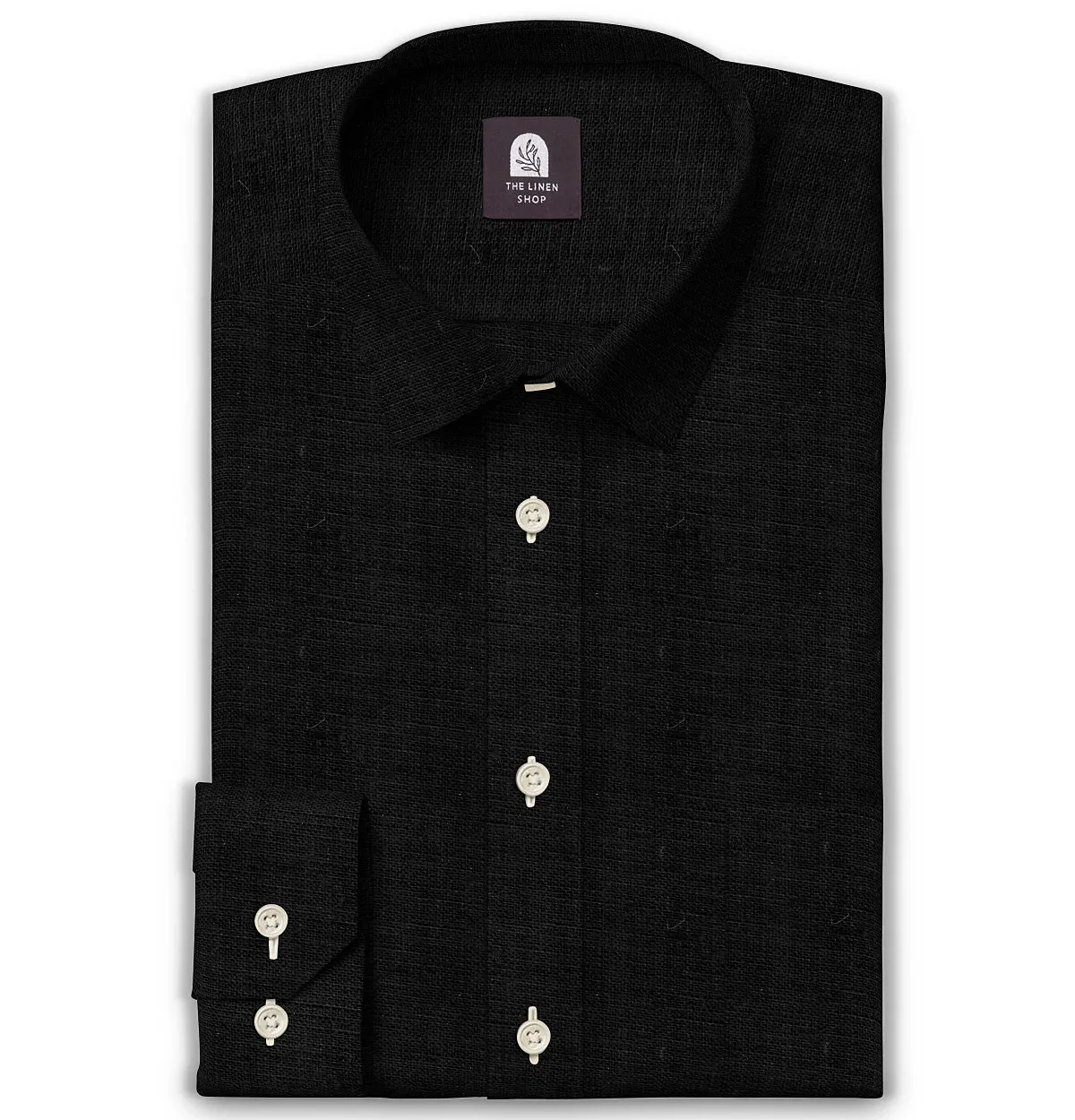 Long Sleeve Linen Shirt in Black sold by Airthreads