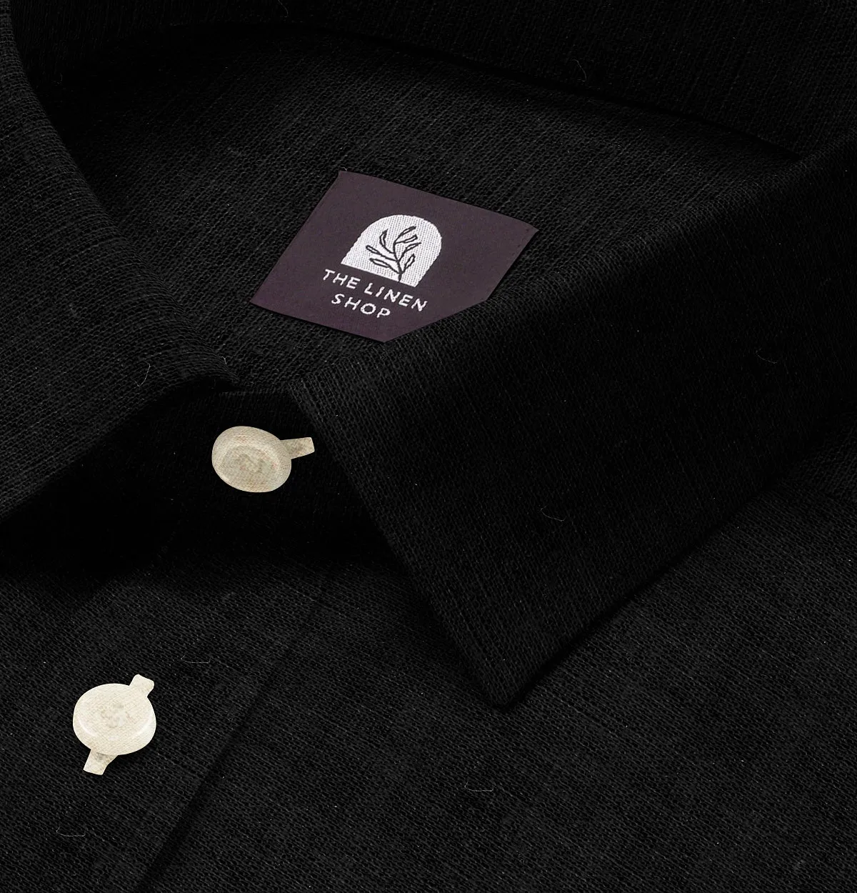 Long Sleeve Linen Shirt in Black sold by Airthreads product image thumbnail 2