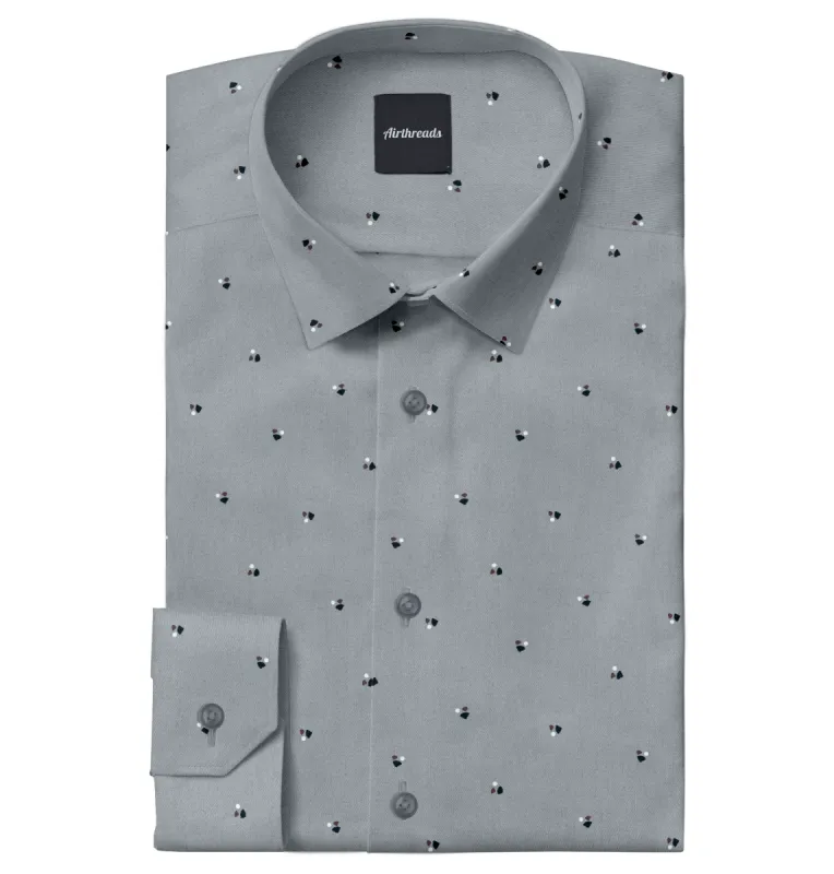 Long Sleeve 100% Cotton Shirt - Grey sold by Airthreads
