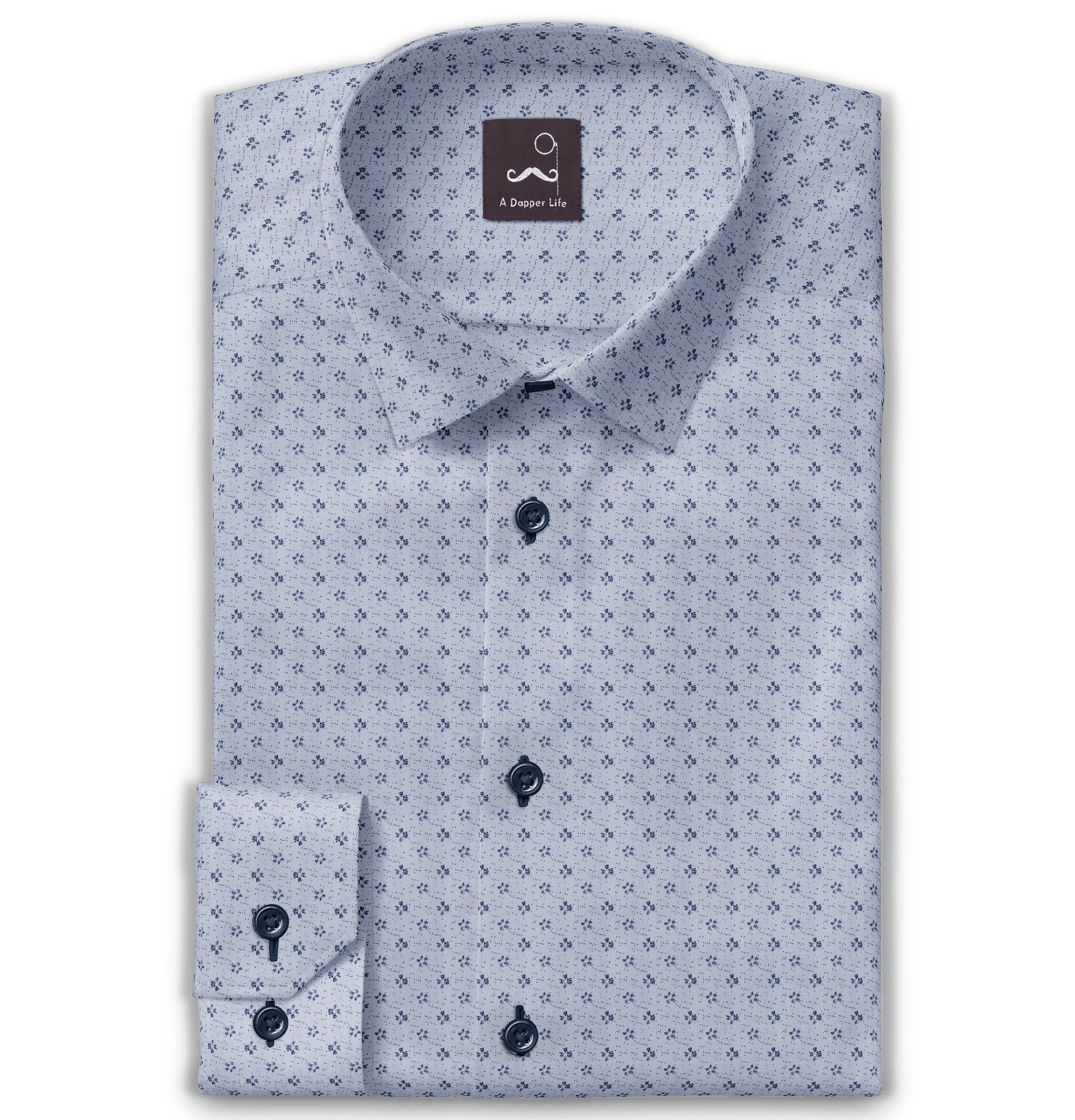 Pure Cotton - Long Sleeve - Light Blue Print sold by Airthreads