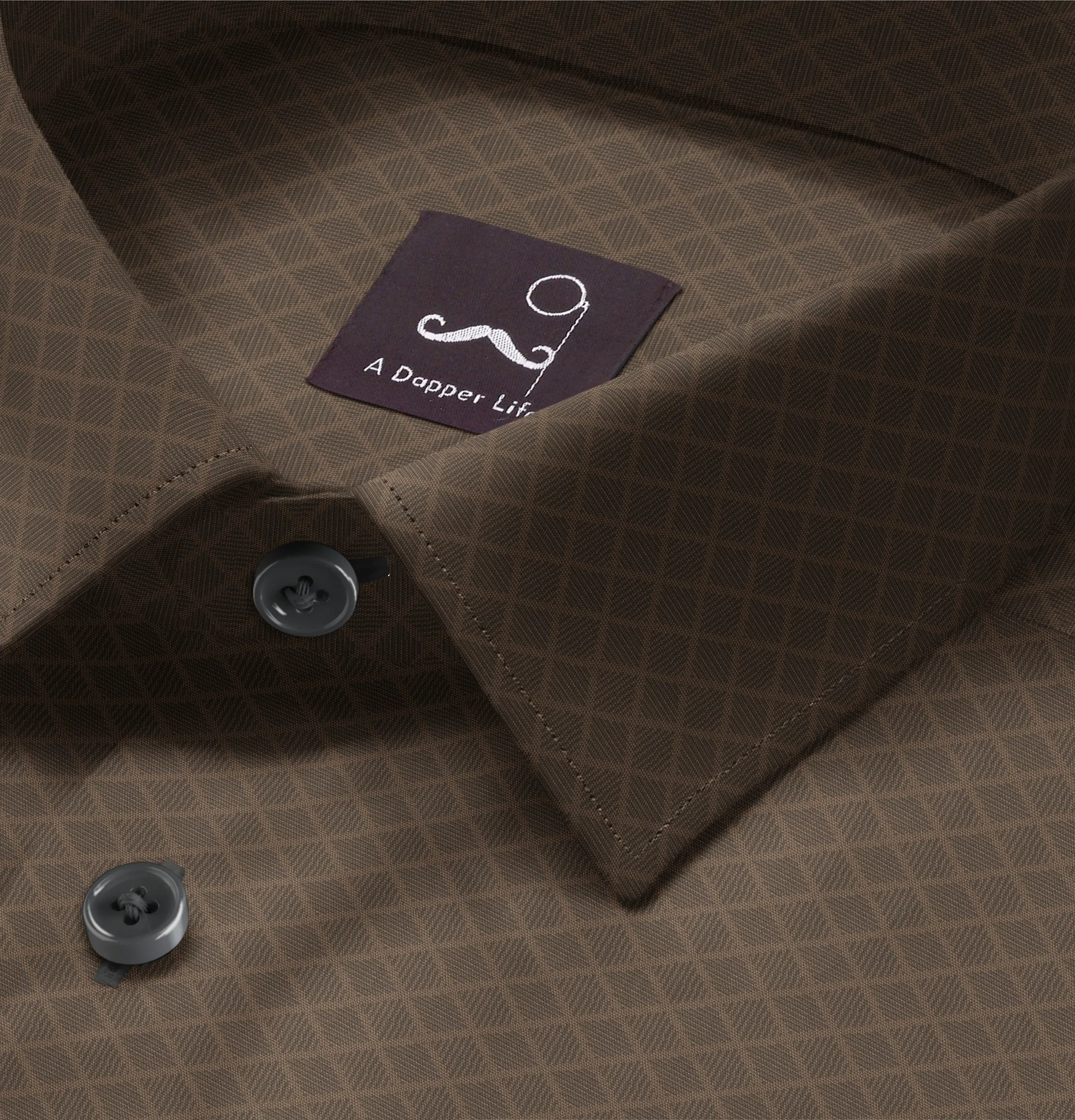 Pure Cotton - Long Sleeve - Brown Diagonal Print sold by Airthreads product image thumbnail 2