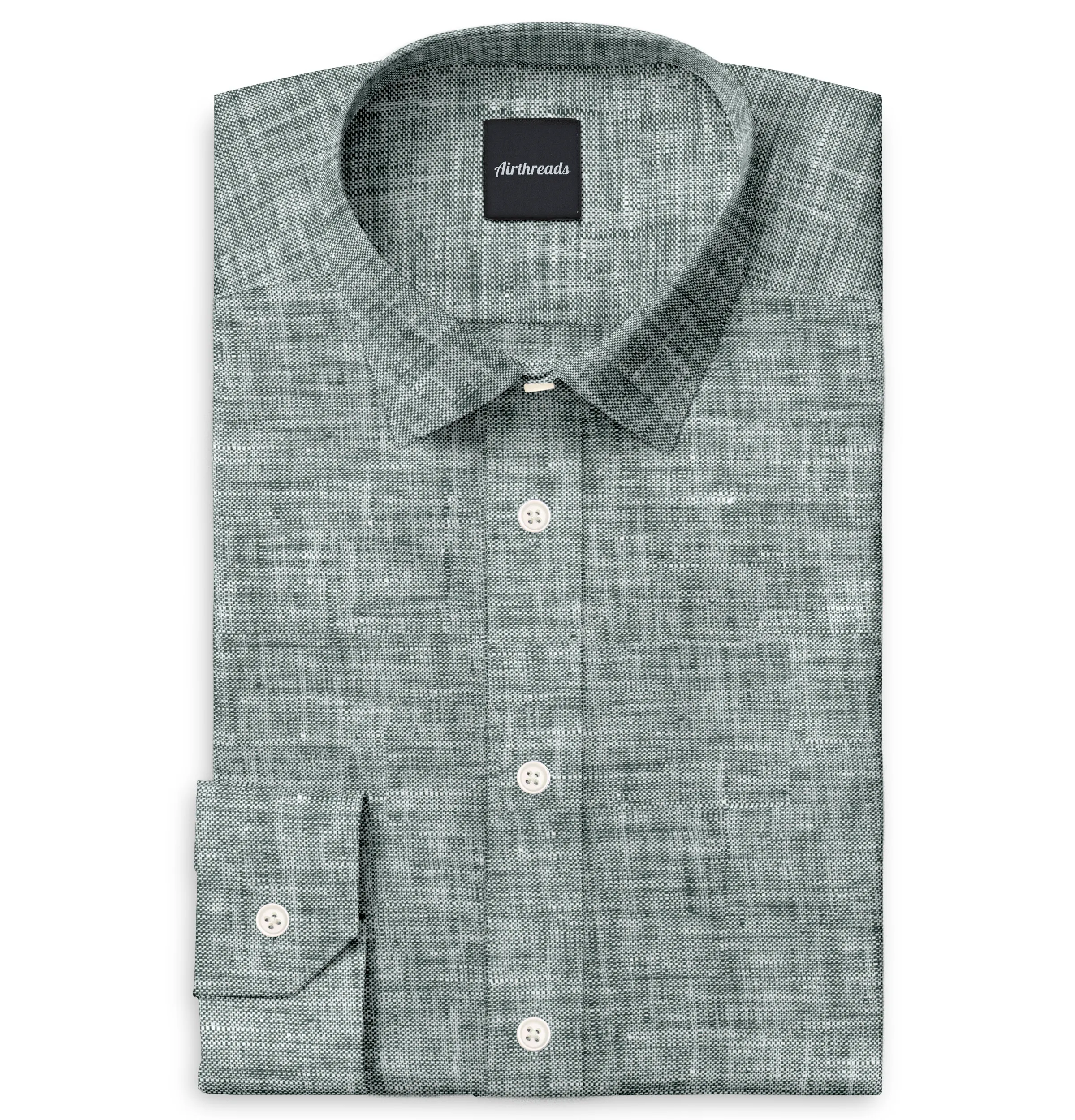 Pure Linen - Long Sleeve Shirt - Black Melange sold by Airthreads