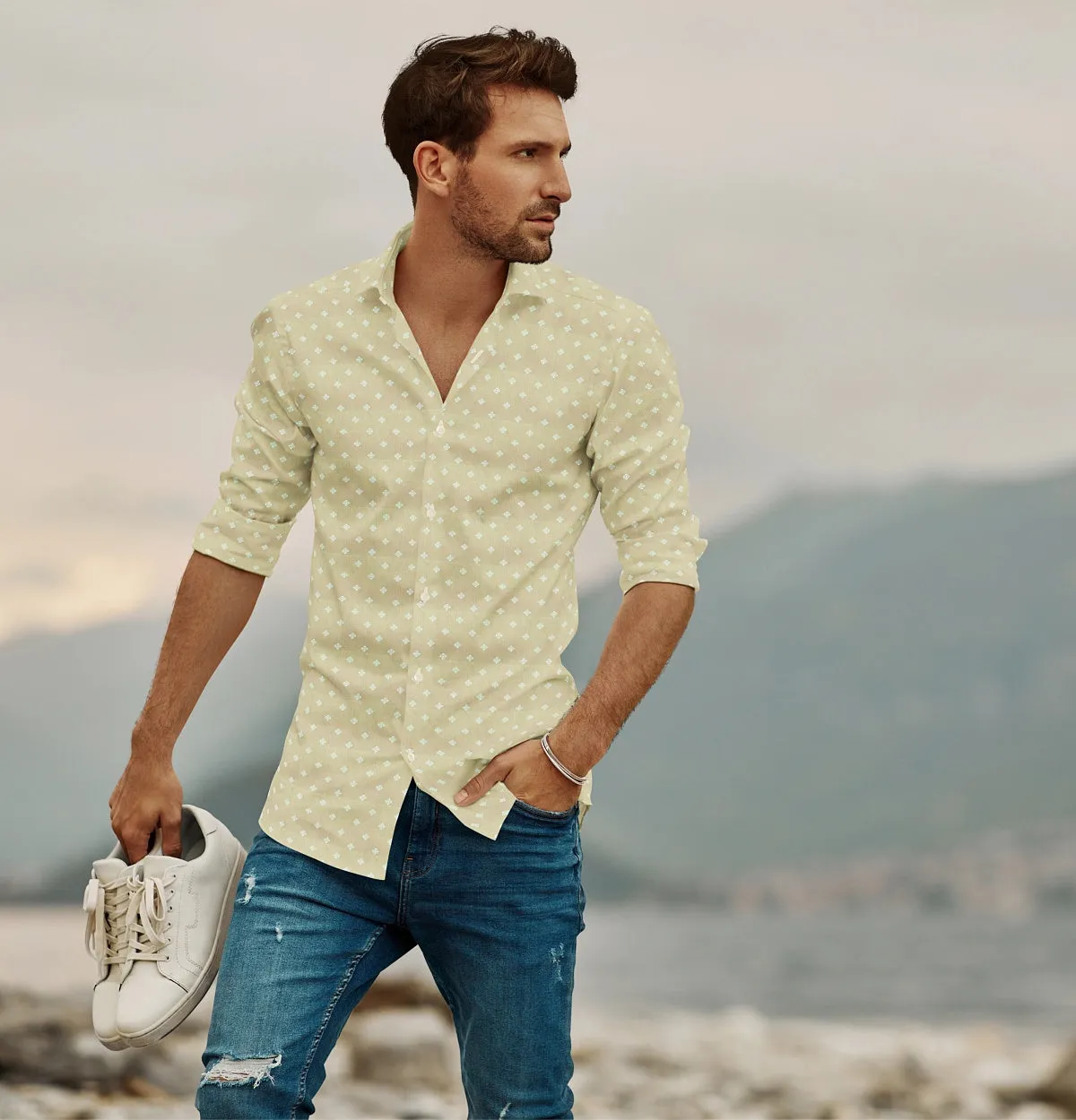 Pure Cotton - Long Sleeve - Harvest Beige Diamond sold by Airthreads product image thumbnail 3