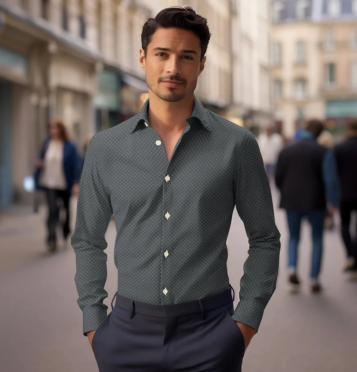 Pure Cotton - Long Sleeve - Gray Floral Medley sold by Airthreads product image thumbnail 4