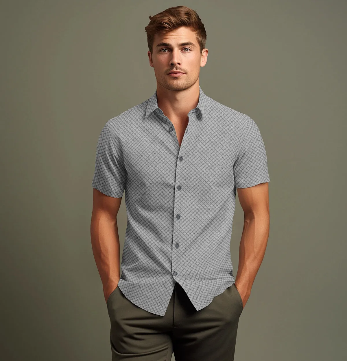 Pure Cotton - Short Sleeve- Cool Gray Mosaic sold by Airthreads product image thumbnail 4