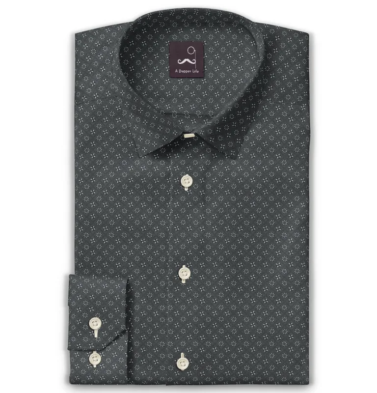 Pure Cotton - Long Sleeve - Gray Floral Medley sold by Airthreads