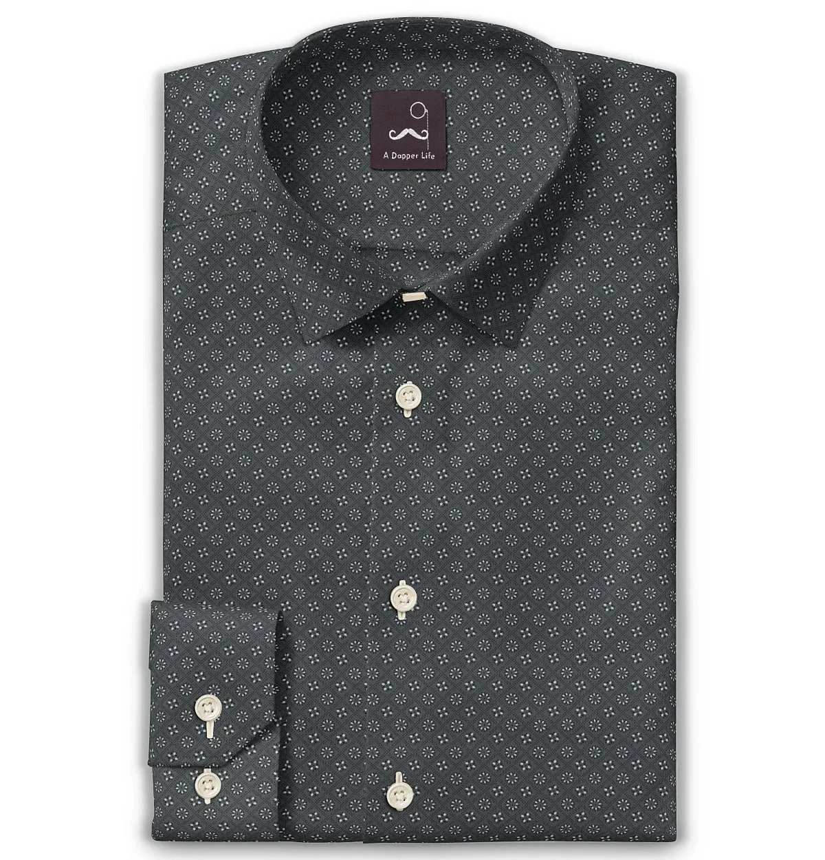 Pure Cotton - Long Sleeve - Gray Floral Medley sold by Airthreads