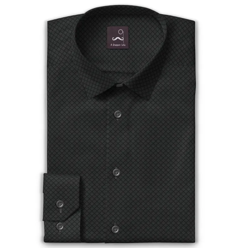 Pure Cotton - Long Sleeve - Black Diagonal Print sold by Airthreads