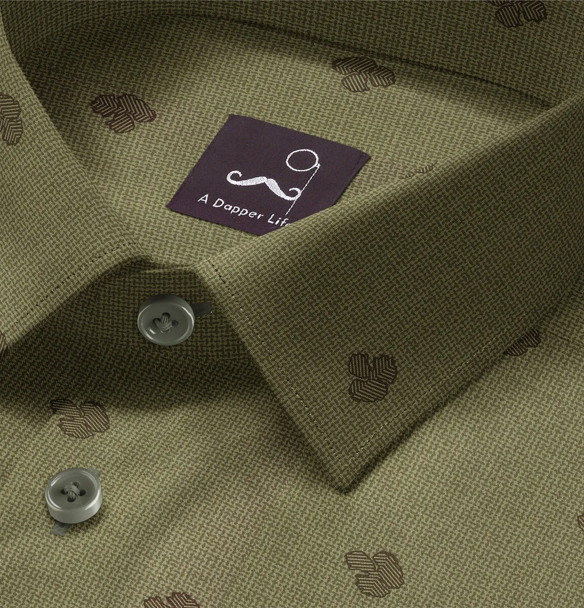 Pure Cotton - Short Sleeve - Olive Green Print sold by Airthreads product image thumbnail 2