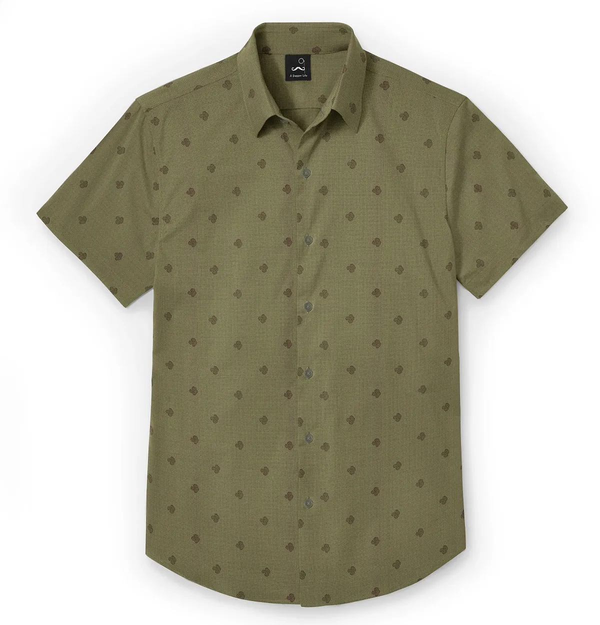 Pure Cotton - Short Sleeve - Olive Green Print sold by Airthreads product image thumbnail 4