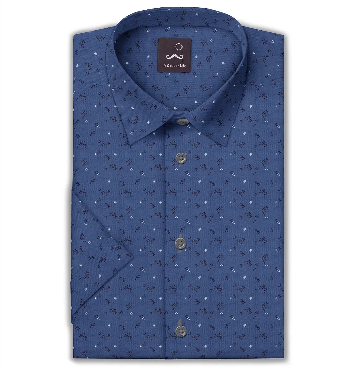 Pure Cotton - Short Sleeve - Blue Floral Print sold by Airthreads product image thumbnail 2