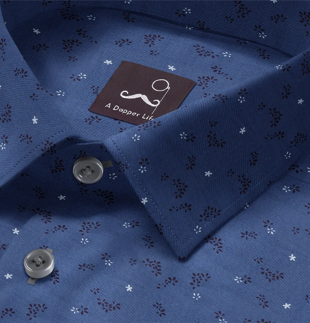 Pure Cotton - Short Sleeve - Blue Floral Print sold by Airthreads product image thumbnail 3