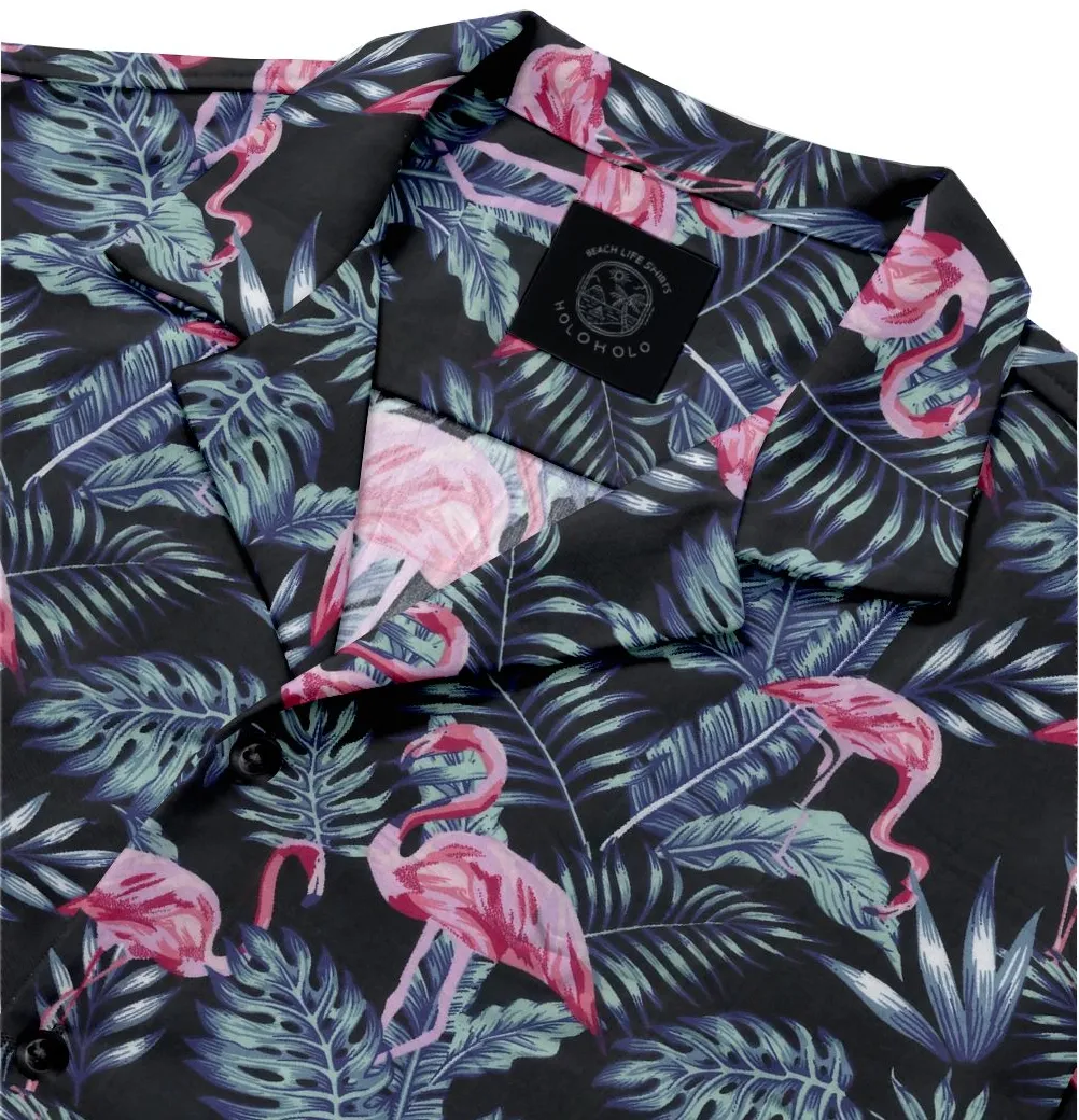 Cotton - Camp Collar Shirt - Flamingos sold by Airthreads product image thumbnail 2