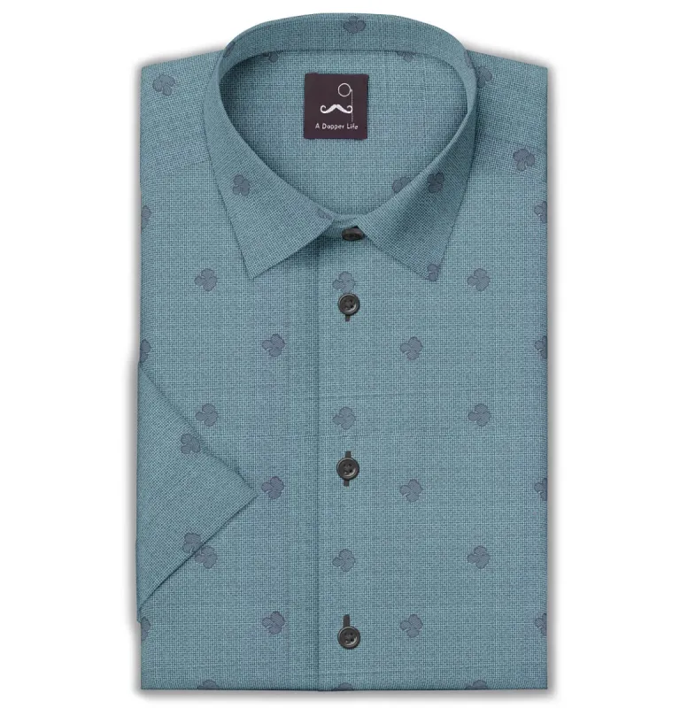 Pure Cotton - Short Sleeve - Turquoise Print sold by Airthreads