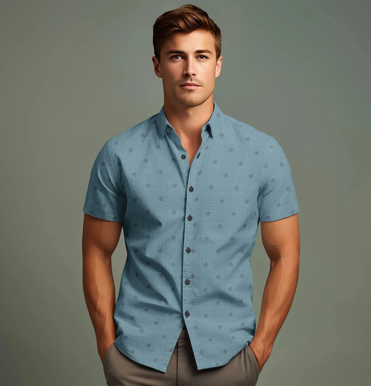 Pure Cotton - Short Sleeve - Turquoise Print sold by Airthreads product image thumbnail 3