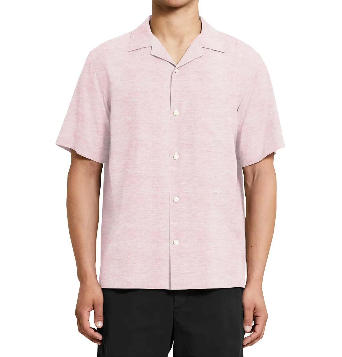 Camp Collar Linen Shirt in Pale Pink sold by Airthreads product image thumbnail 3