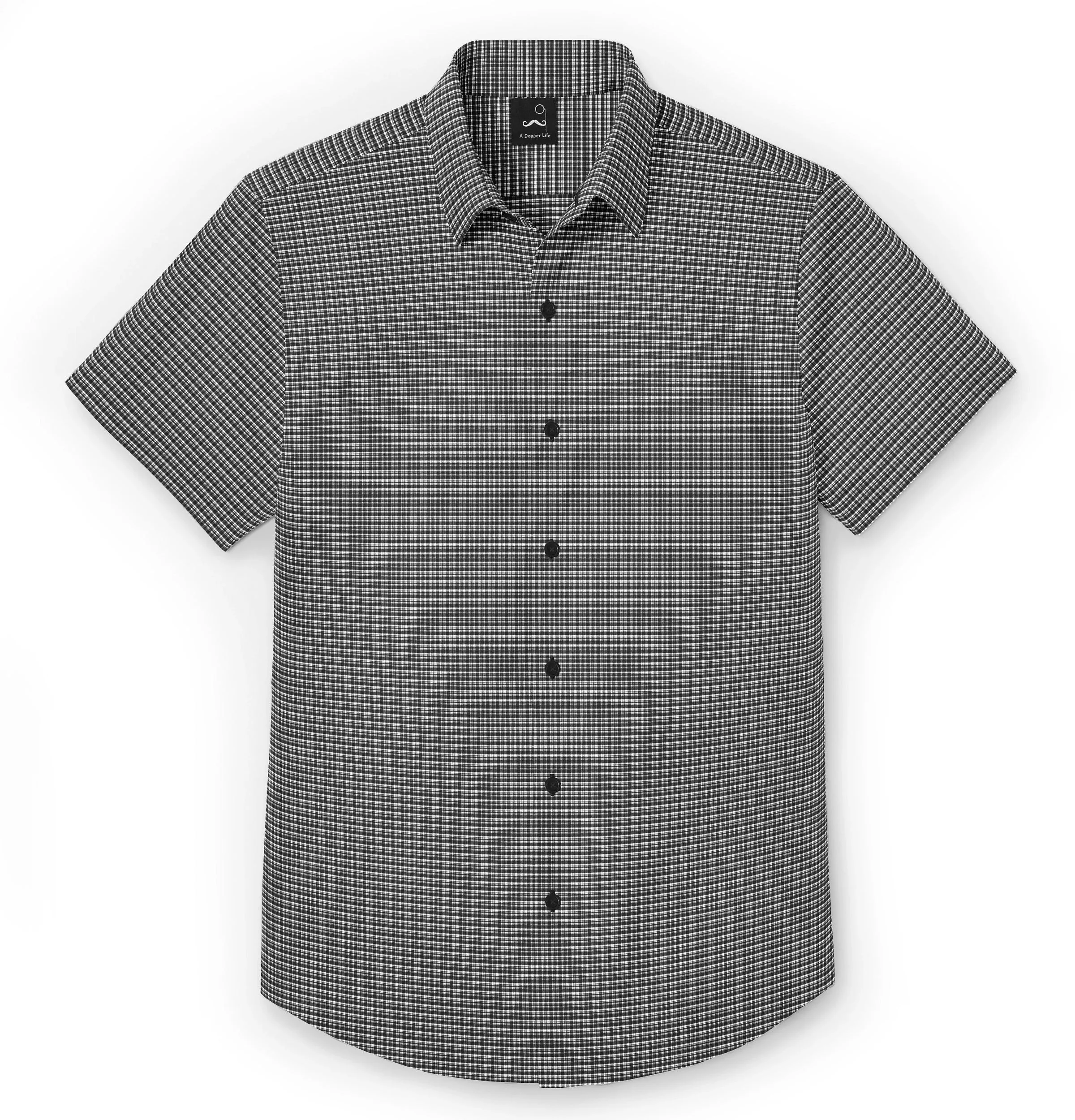 Pure Cotton - Short Sleeve - Black & White Checks Style 1 sold by Airthreads product image thumbnail 3