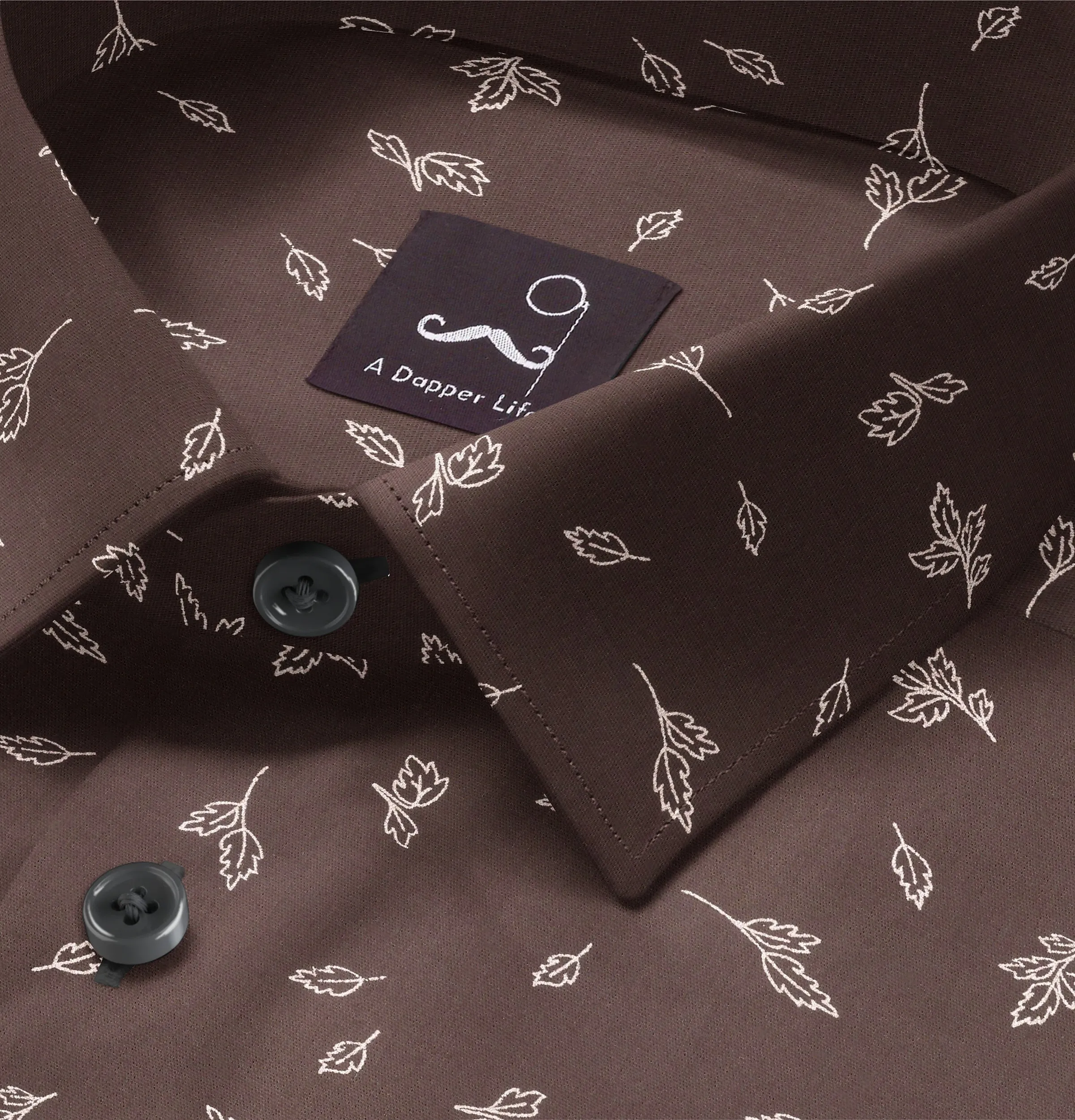 Pure Cotton - Long Sleeve - Brown with Leaves sold by Airthreads product image thumbnail 2