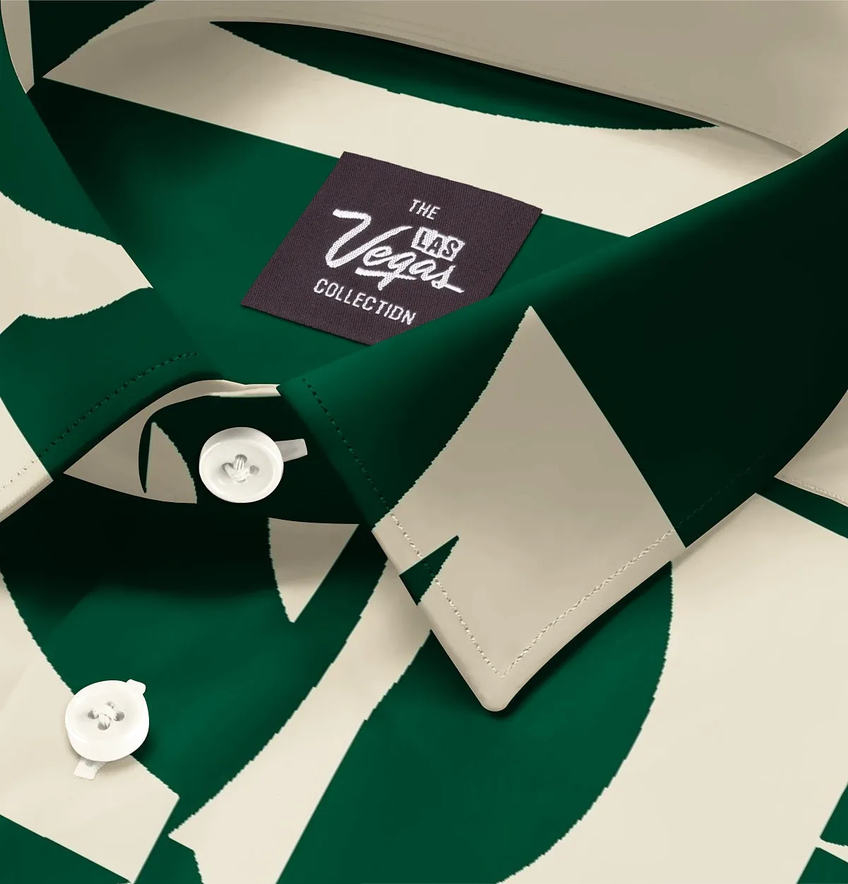 Wrinkle-Free - Beige & Green Abstract - Short Sleeve sold by Airthreads product image thumbnail 2