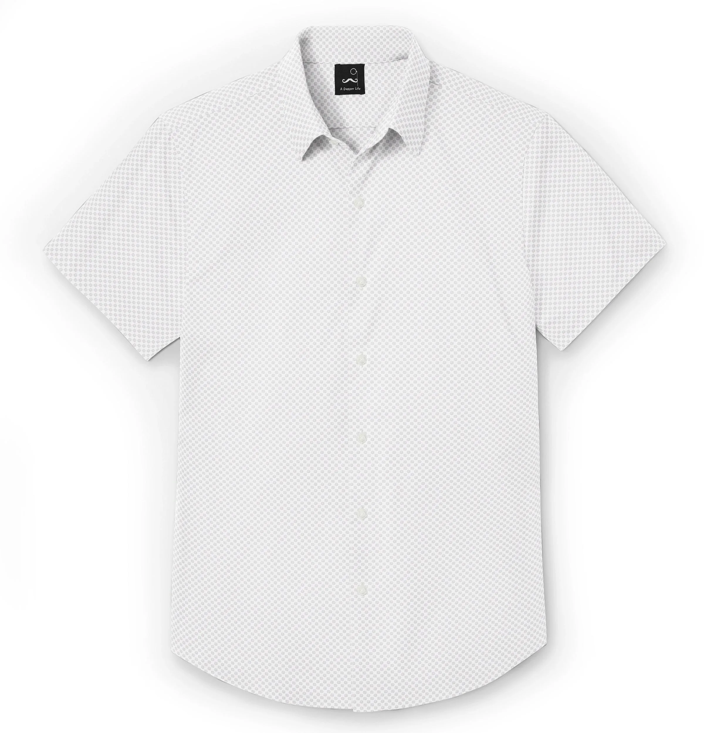 Pure Cotton - Short Sleeve - White with Gray Discs sold by Airthreads product image thumbnail 3
