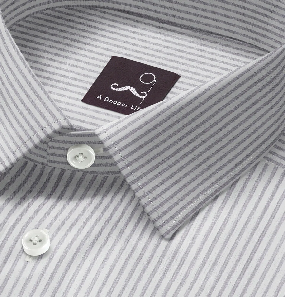 Pure Cotton - Long Sleeve - Gray Stripes sold by Airthreads product image thumbnail 2