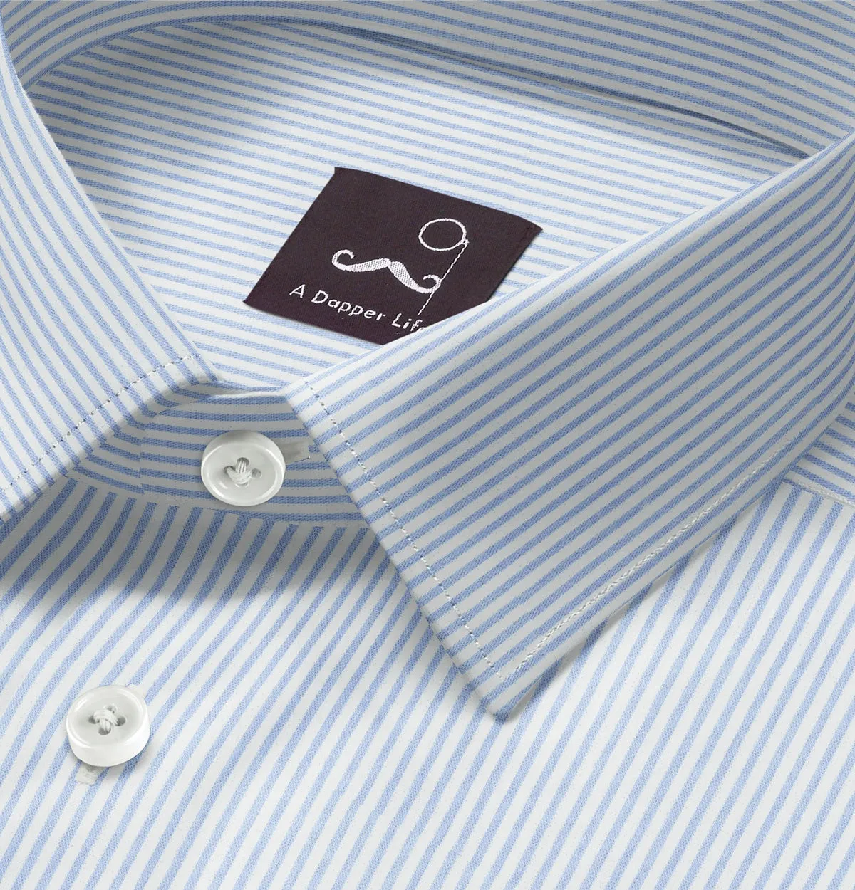 Pure Cotton - Short Sleeve - Blue Stripes sold by Airthreads product image thumbnail 2