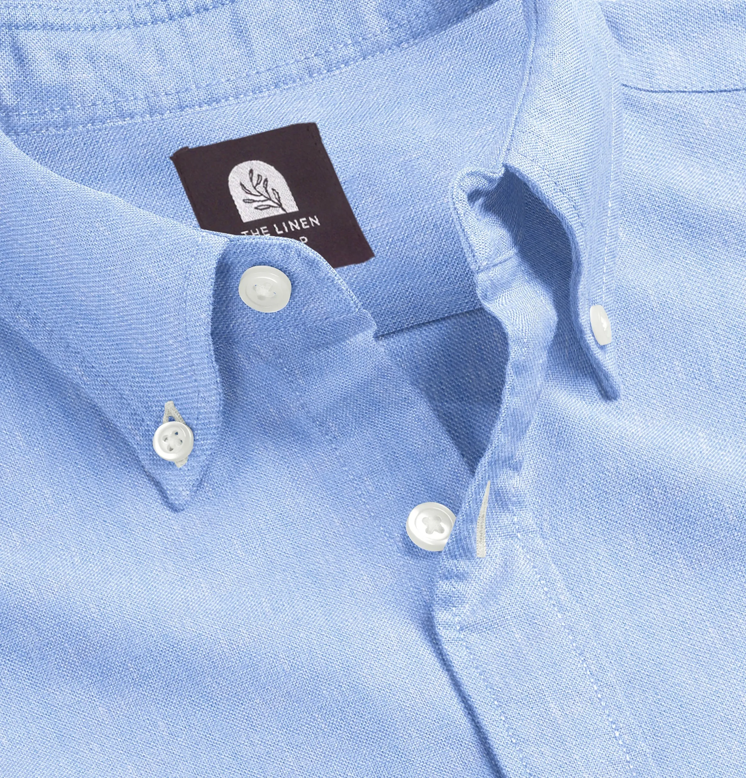 Pure Linen Button-Down - Long Sleeve - Sky Blue sold by Airthreads product image thumbnail 2
