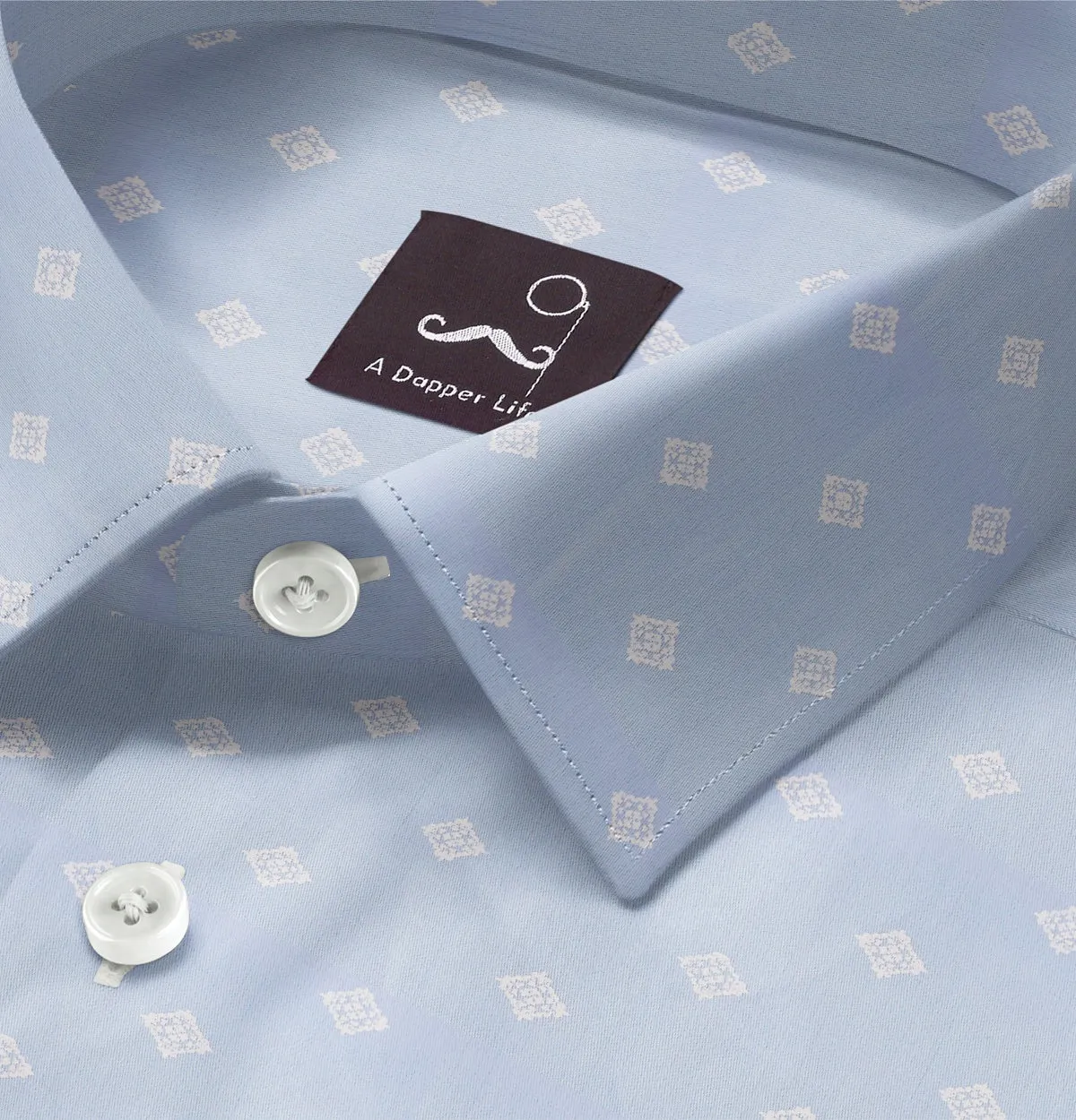 Pure Cotton - Short Sleeve- Spring Sky Blue Diamond sold by Airthreads product image thumbnail 2