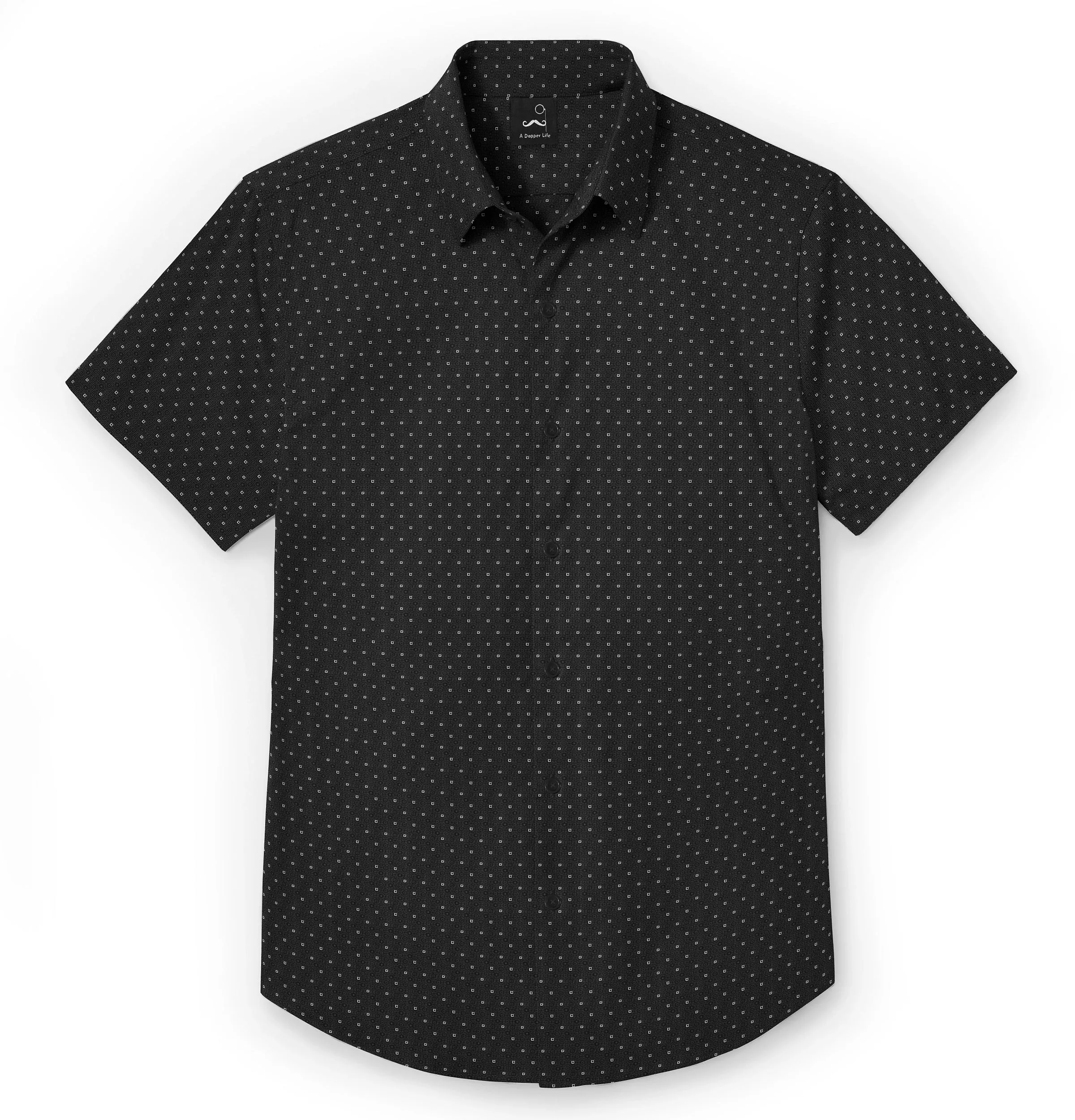 Pure Cotton - Short Sleeve - Black Geometric Print sold by Airthreads product image thumbnail 3
