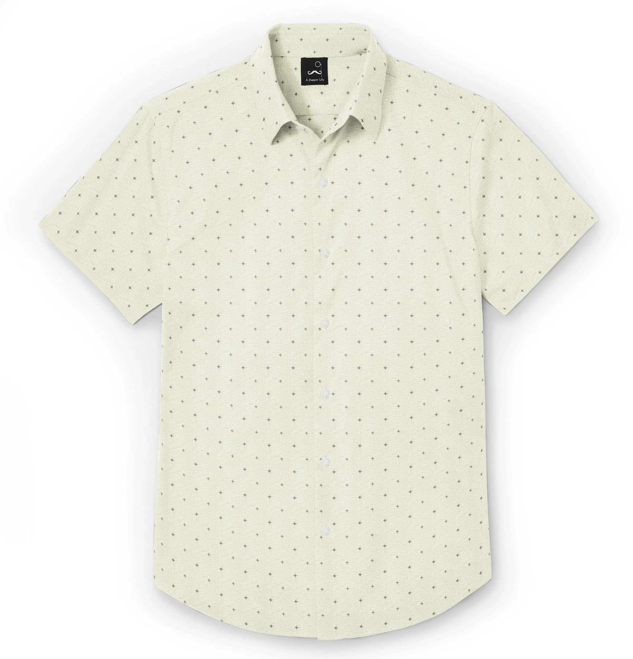 Pure Cotton - Short Sleeve - Light Green with Brown Stars sold by Airthreads product image thumbnail 3