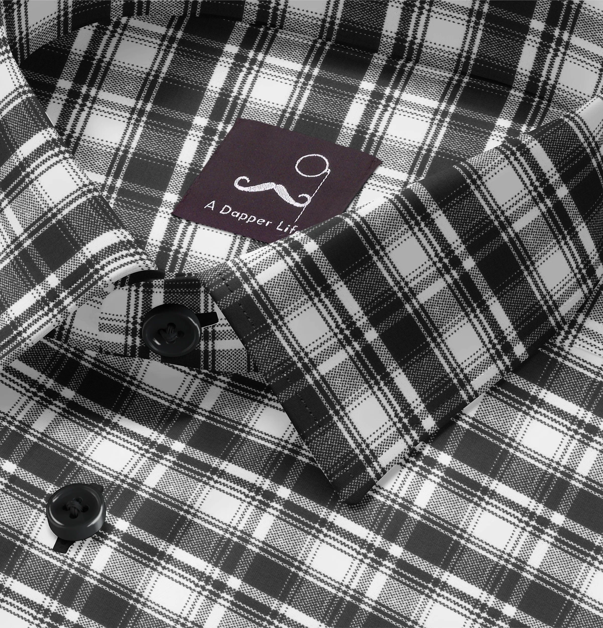 Pure Cotton - Short Sleeve - Black & White Checks Style 6 sold by Airthreads product image thumbnail 2
