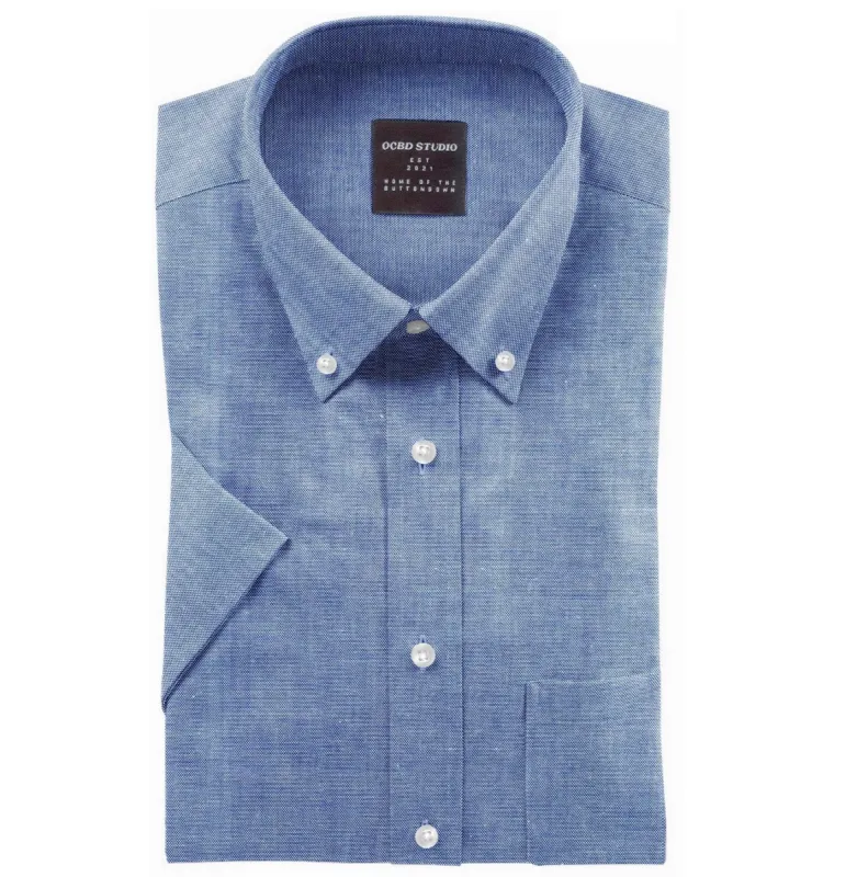 Oxford Button-Down - Short Sleeve - Dark Blue sold by Airthreads