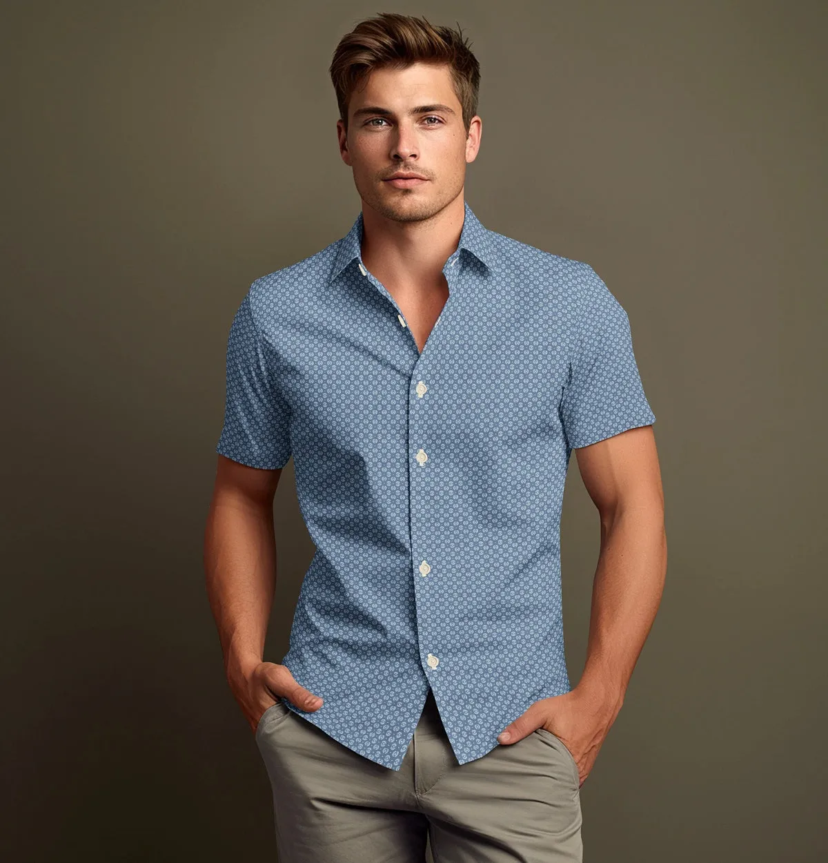 Pure Cotton - Short Sleeve- Blue Medallions sold by Airthreads product image thumbnail 4