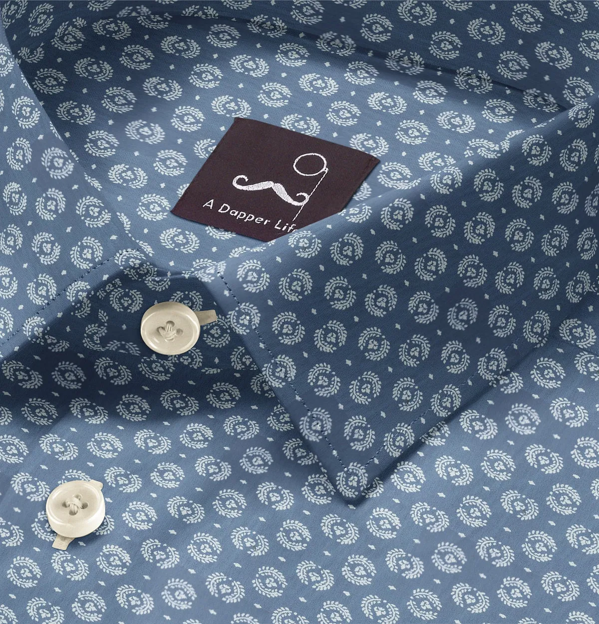 Pure Cotton - Short Sleeve- Blue Medallions sold by Airthreads product image thumbnail 2