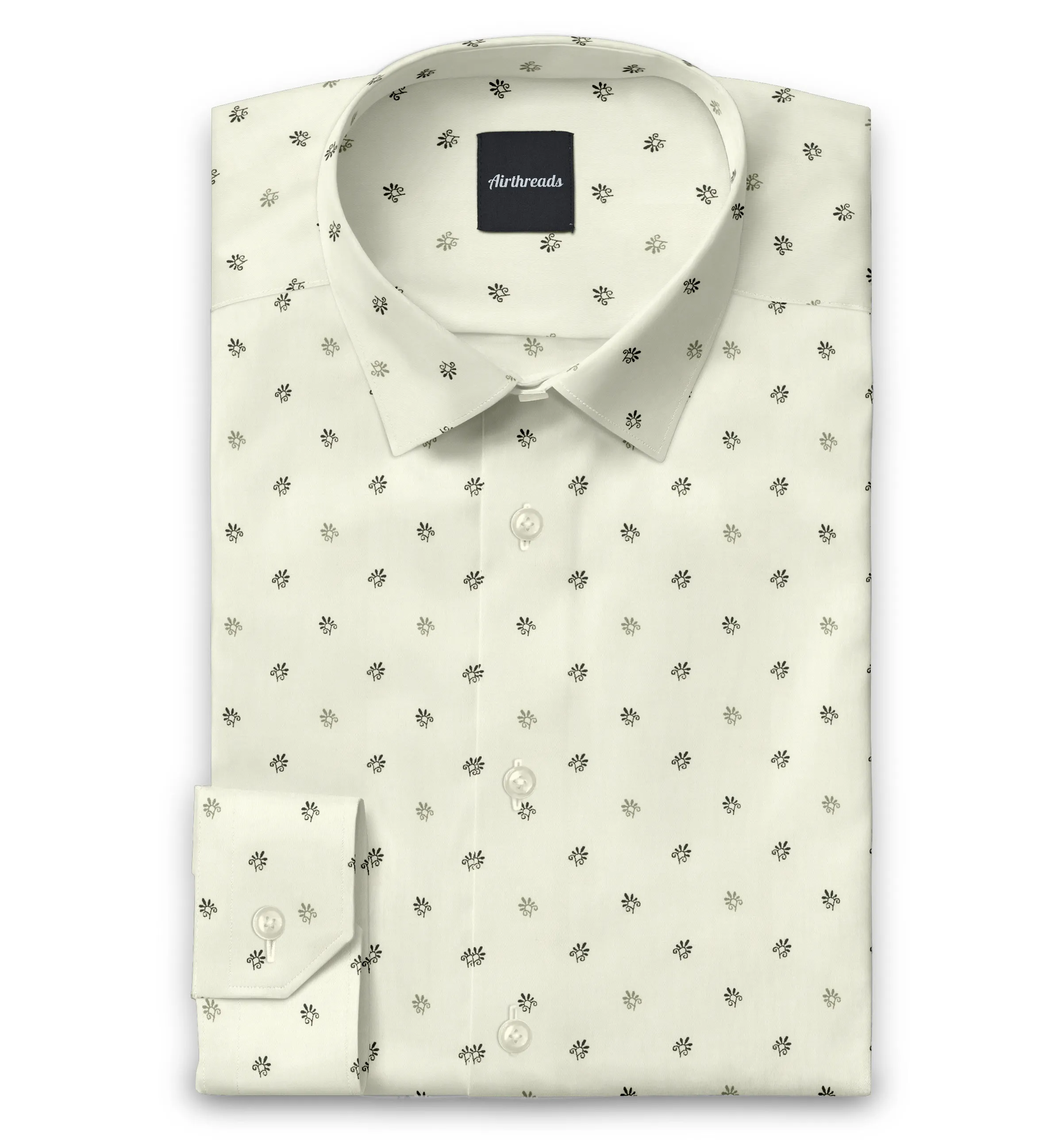 Long Sleeve Cotton Shirt - Cream Floral sold by Airthreads