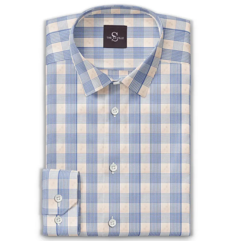 Wrinkle-free - Long Sleeve - Beige Checks sold by Airthreads