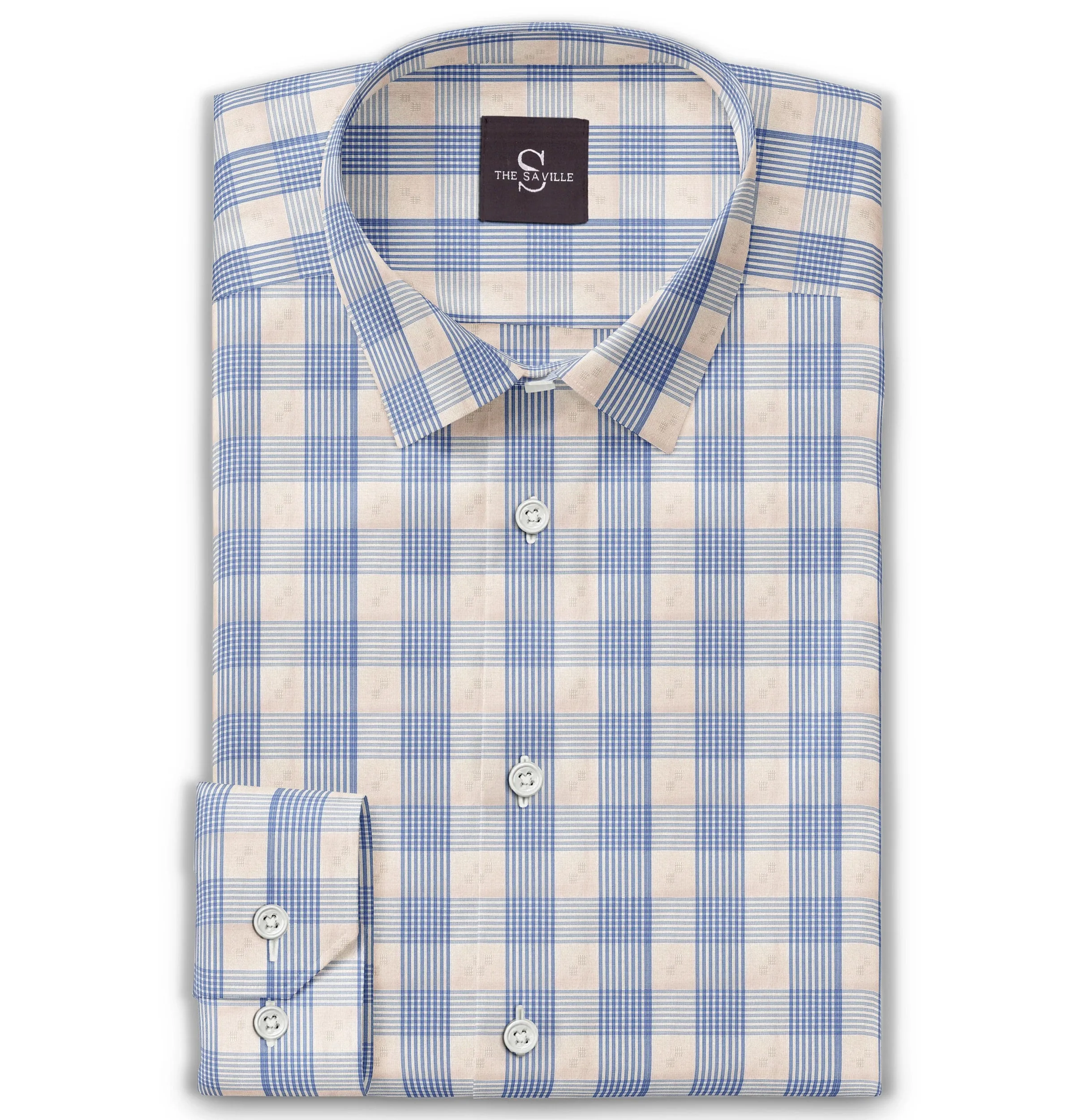 Wrinkle-free - Long Sleeve - Beige Checks sold by Airthreads