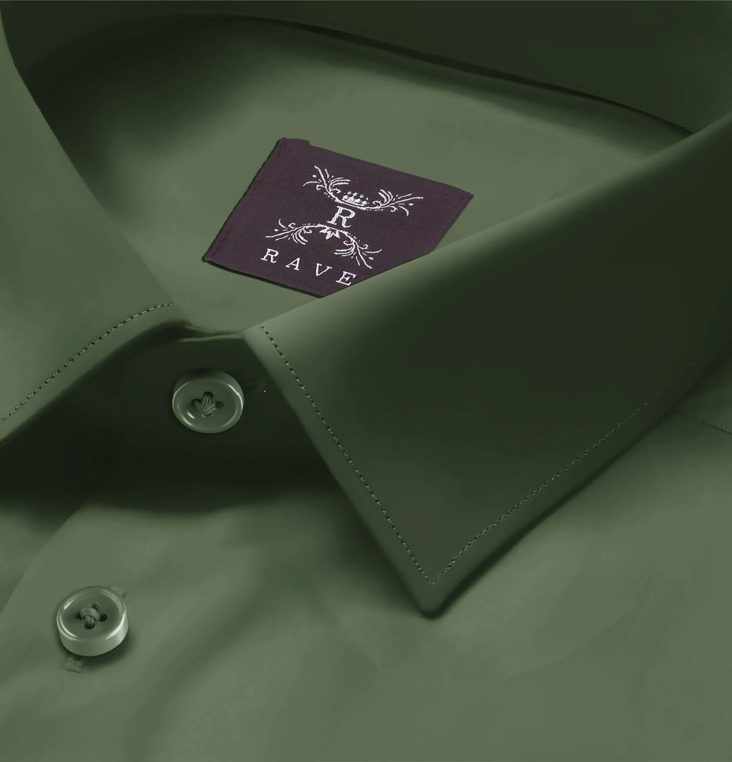 Wrinkle-resistant Cotton-Lycra Shirt - Olive Green - Short Sleeve sold by Airthreads product image thumbnail 2