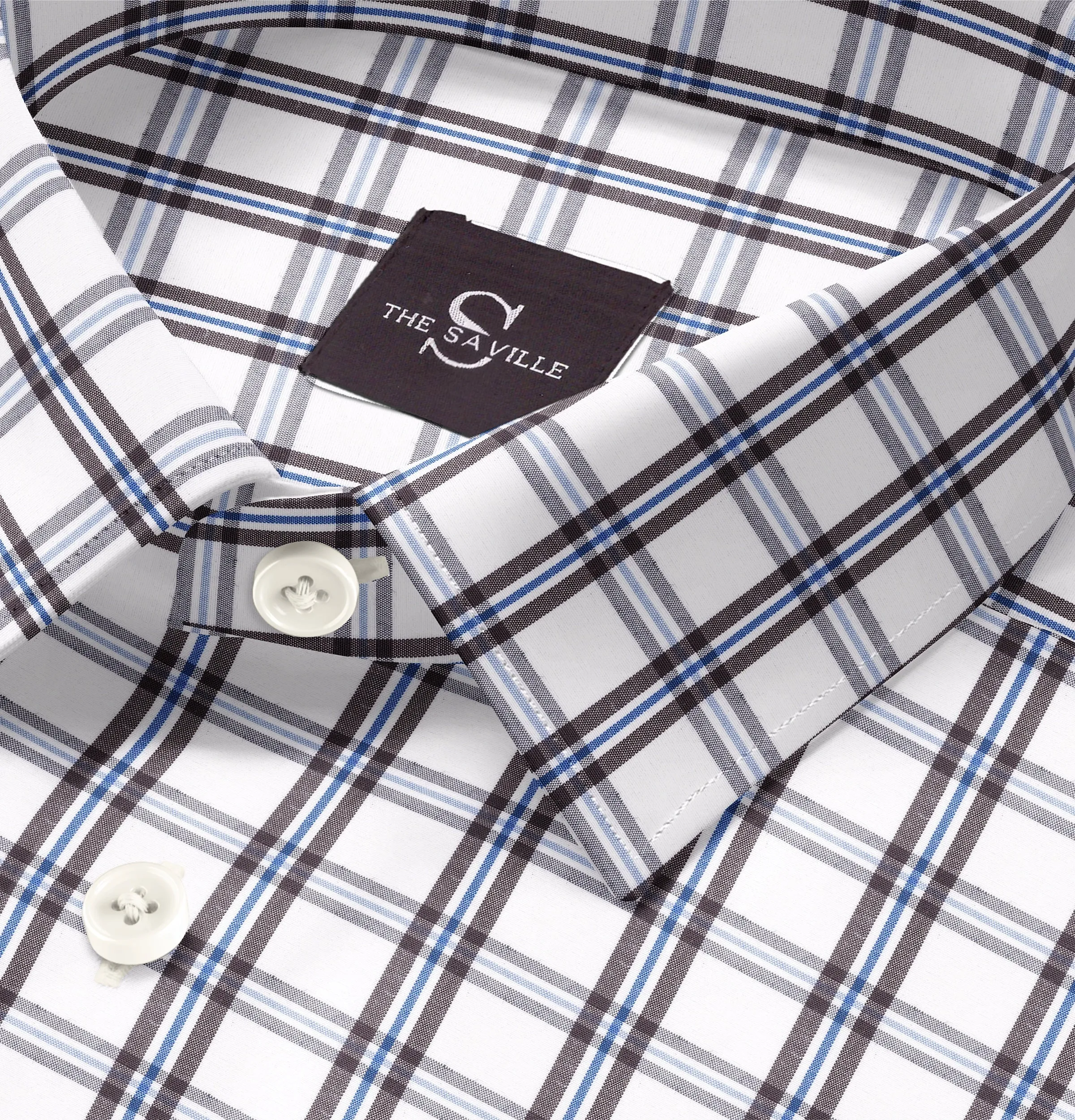 Wrinkle-free Black and Blue Checks - Short Sleeve sold by Airthreads product image thumbnail 2