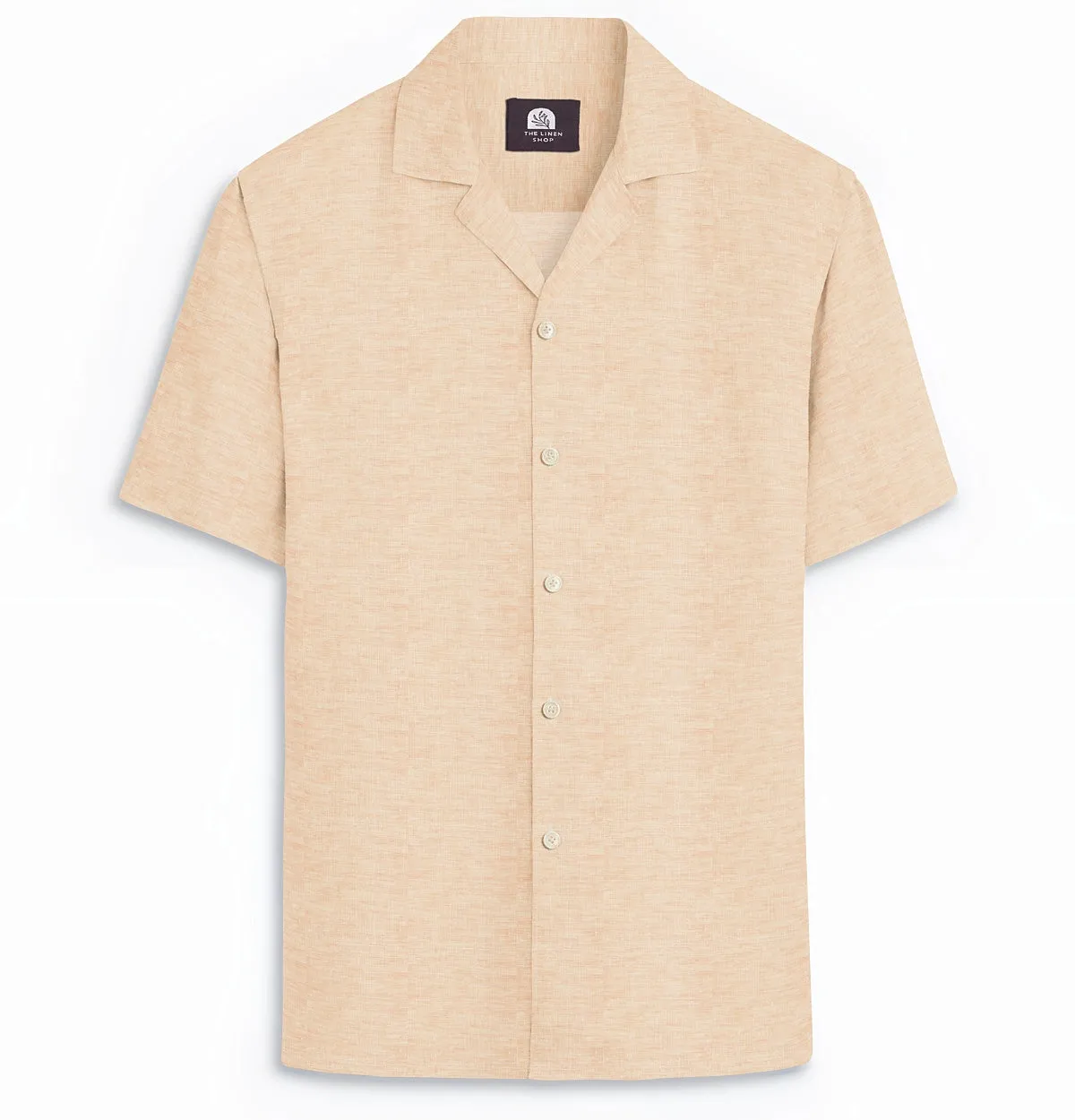 Camp Collar Linen Shirt in Peach sold by Airthreads