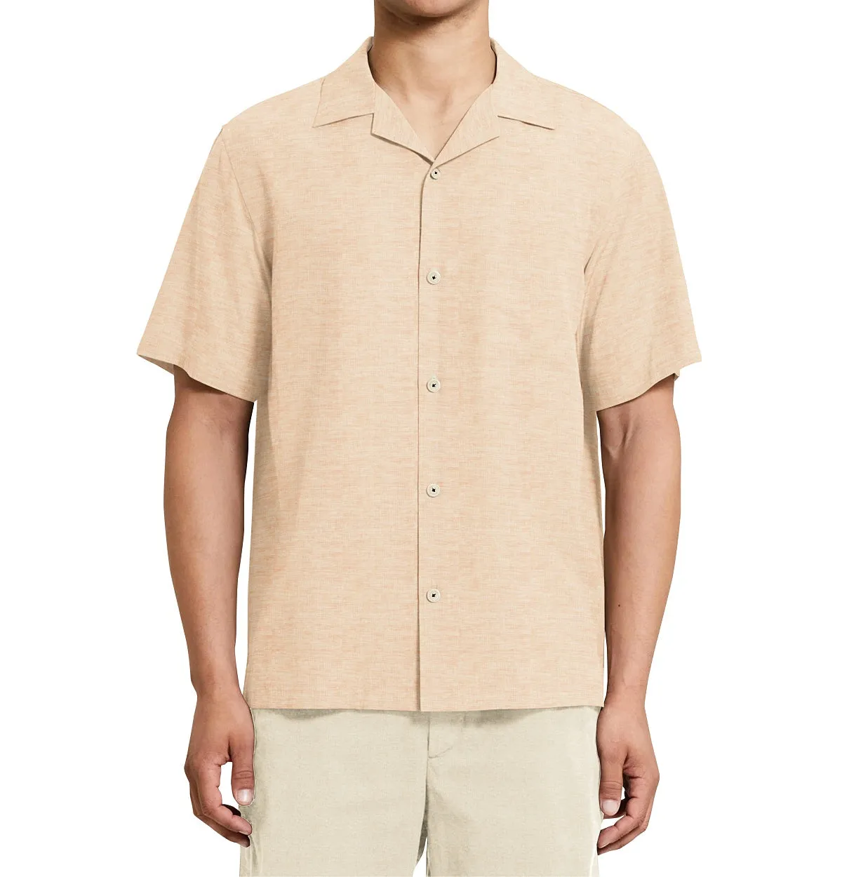 Camp Collar Linen Shirt in Peach sold by Airthreads product image thumbnail 3