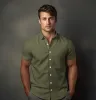Pure Cotton - Short Sleeve- Olive Floral Medley sold by Airthreads