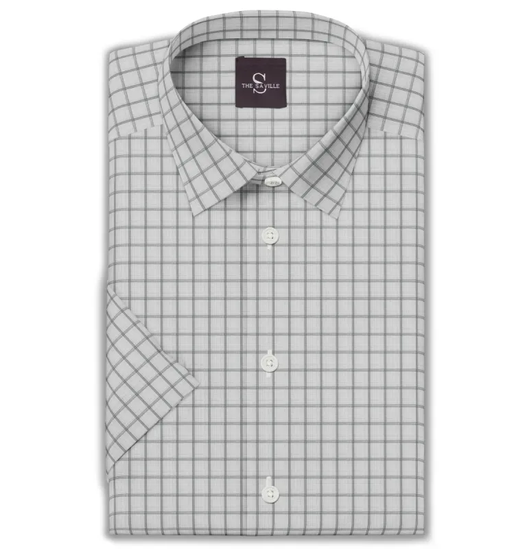 Wrinkle-free - Short Sleeve -  Gray Checks sold by Airthreads