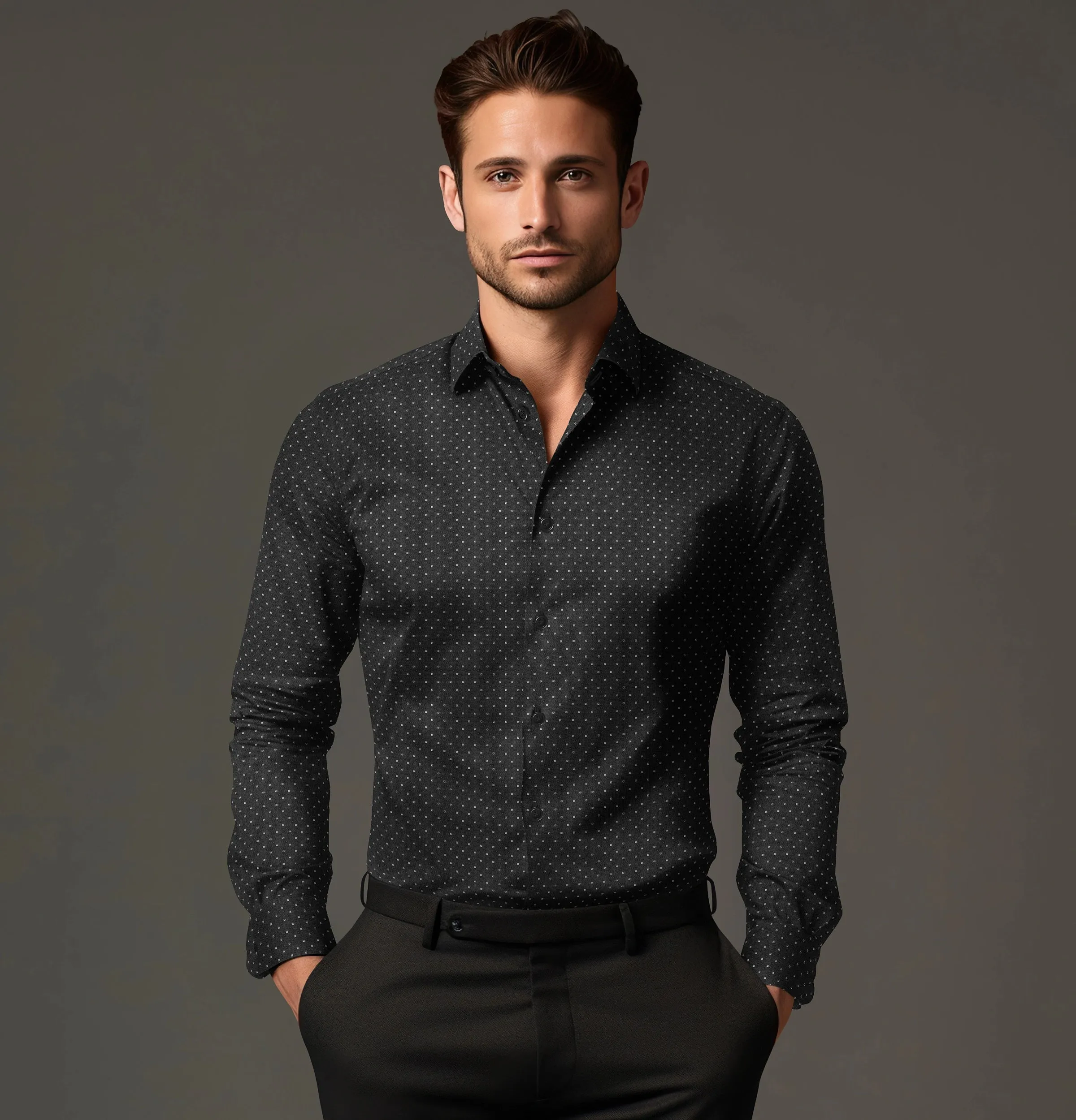 Pure Cotton - Long Sleeve - Black Geometric Print sold by Airthreads product image thumbnail 4