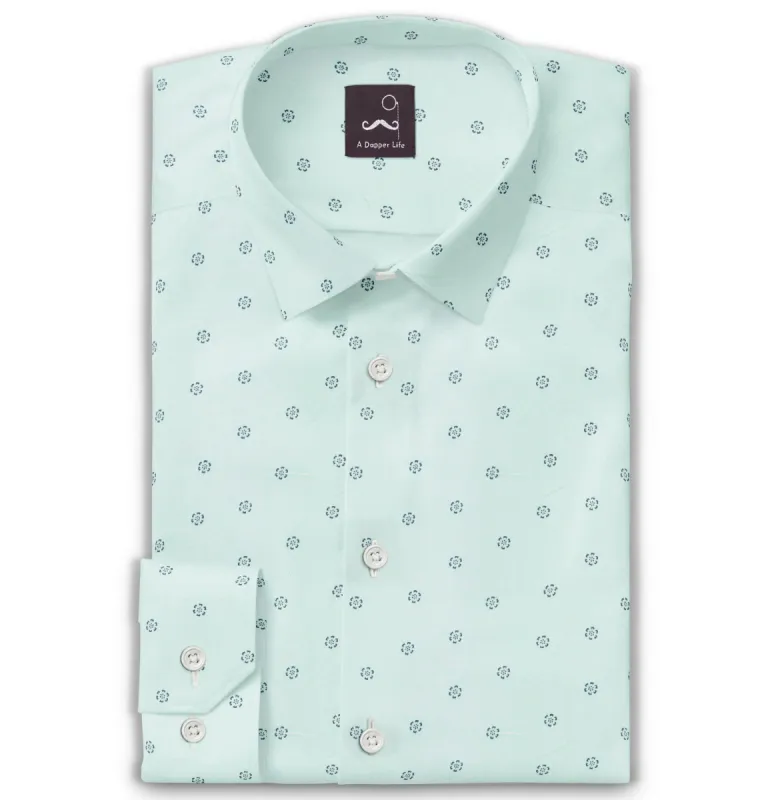 Pure Cotton - Long Sleeve - Mint Floral Print sold by Airthreads