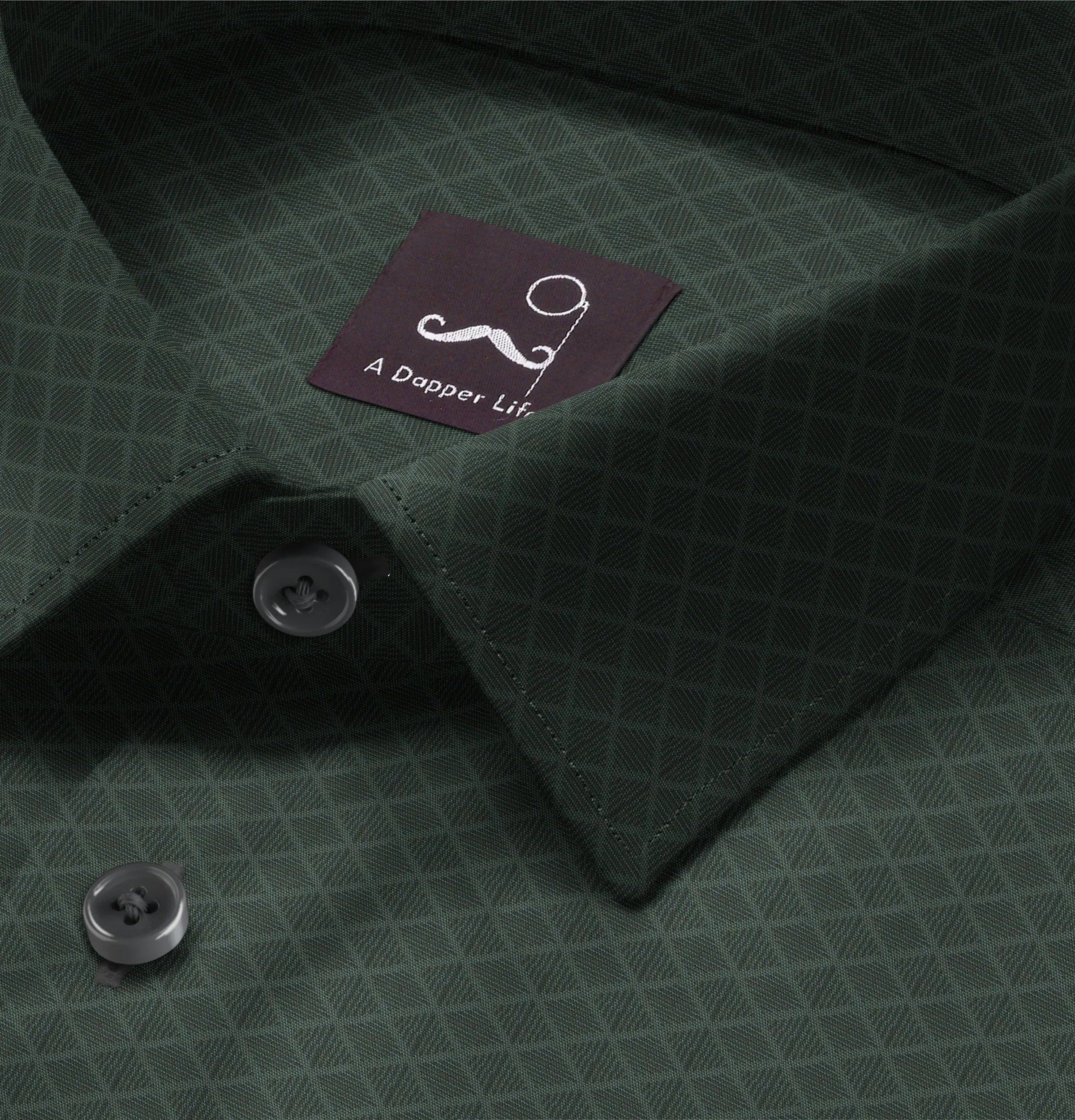 Pure Cotton - Short Sleeve - Olive Green Diagonal Print sold by Airthreads product image thumbnail 2