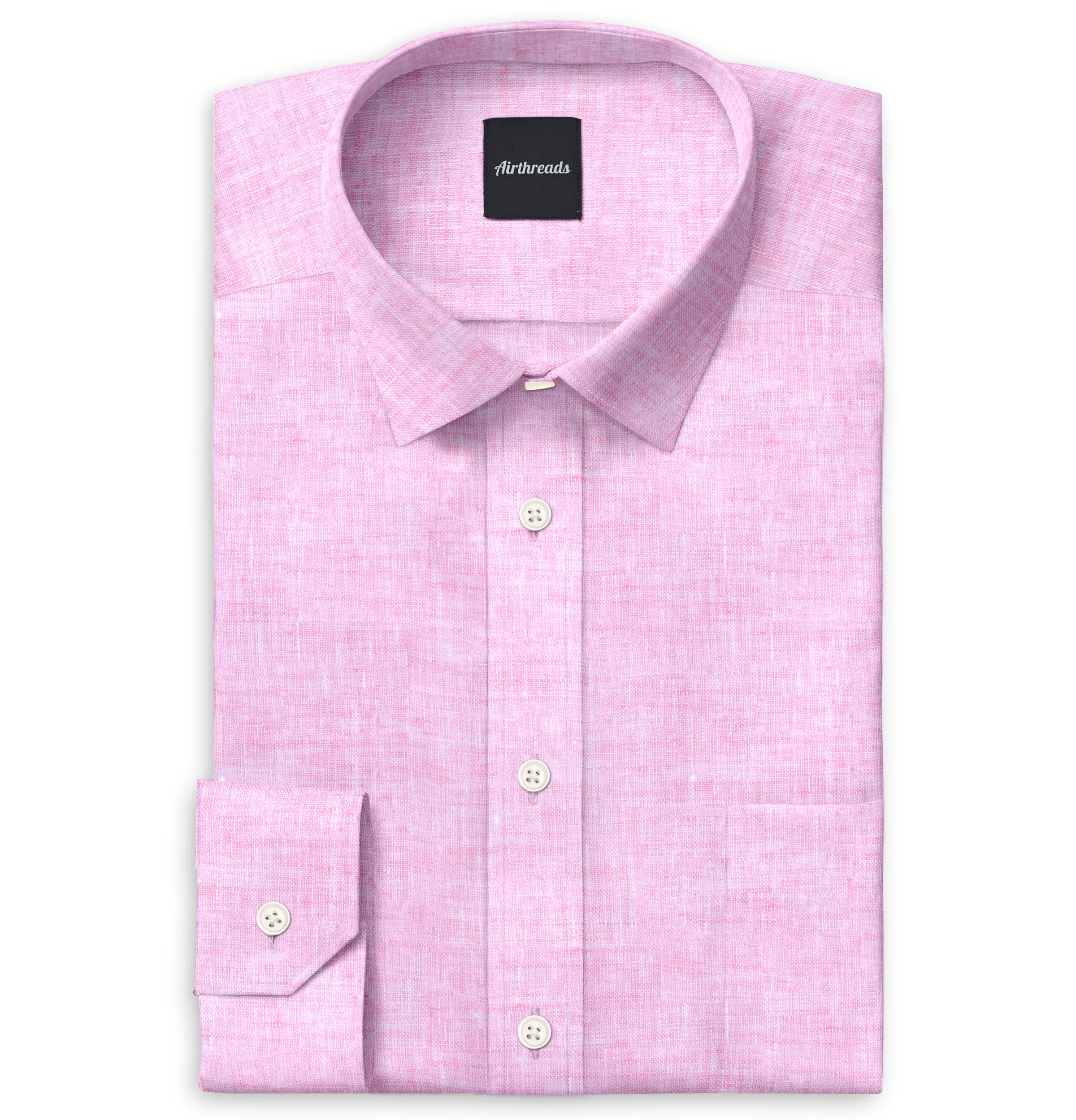 Long Sleeve Linen Shirt in Pink sold by Airthreads