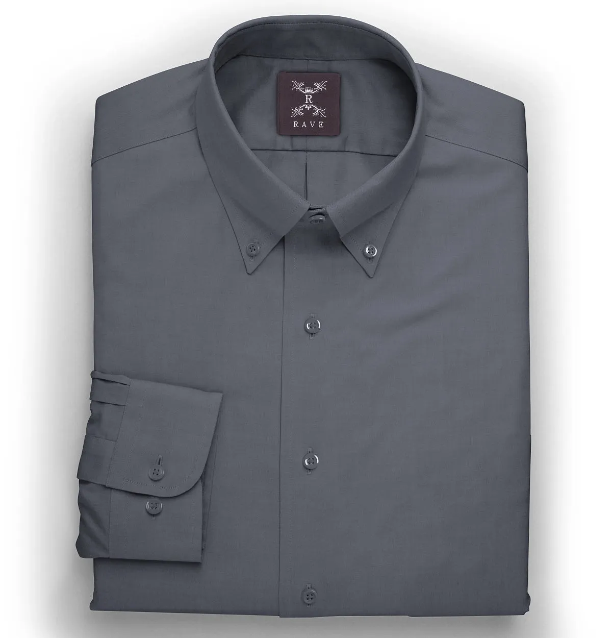 Wrinkle-resistant - Button-Down - Cotton-Lycra Shirt - Long Sleeve - Gray sold by Airthreads