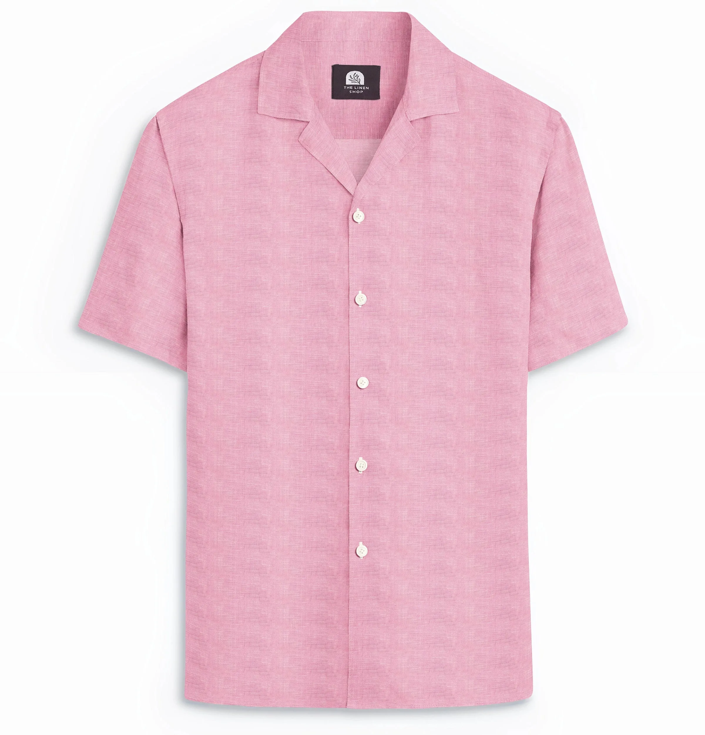 Camp Collar Linen Shirt in Pink sold by Airthreads